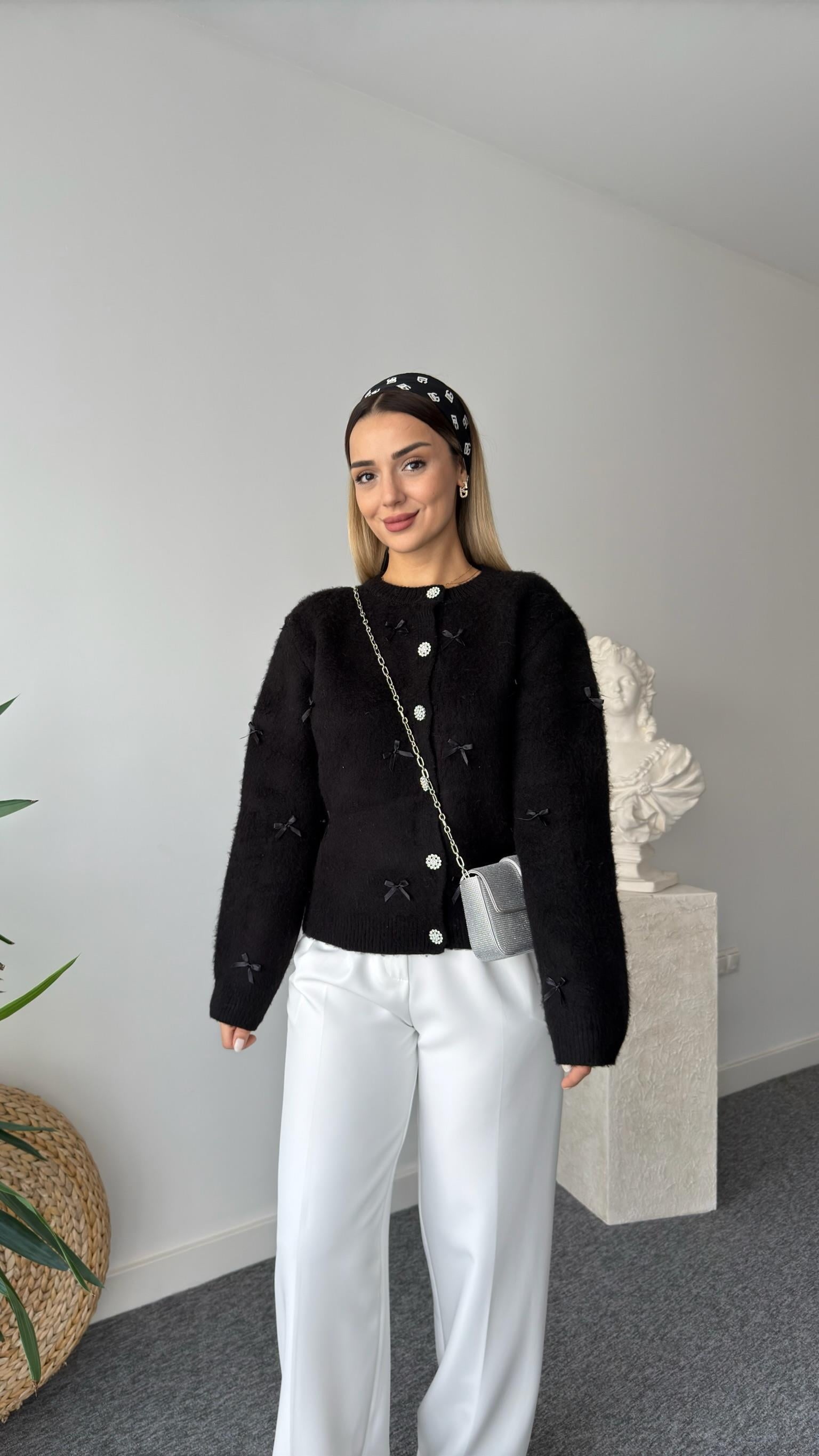 Luan Fiyonk Detaylı Marka Model Siyah Hırka