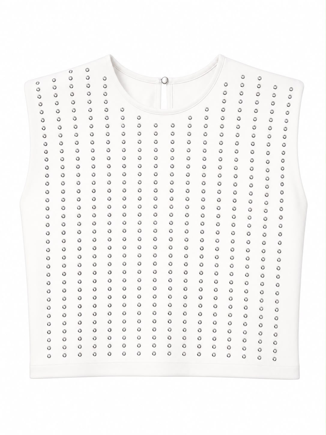 Beyaz Kuşgözü Baskılı Vatkalı Tshirt