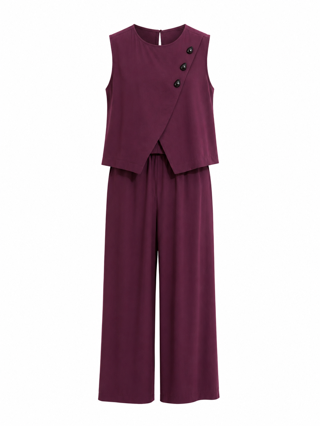Bordo Massi Model Tensel Bluz Pantolon Takım