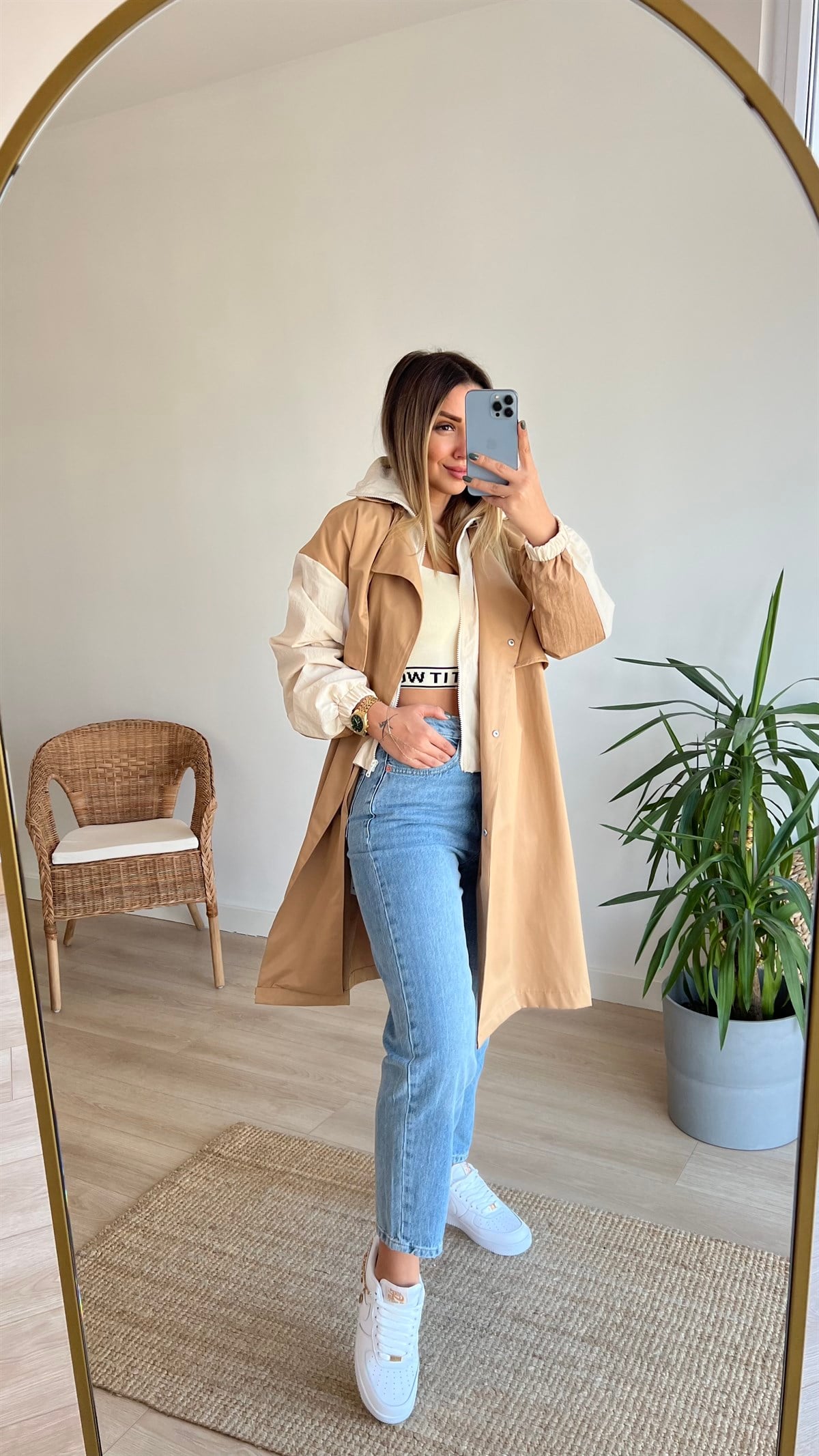 Garnili Camel Tasarım Trenchcoat