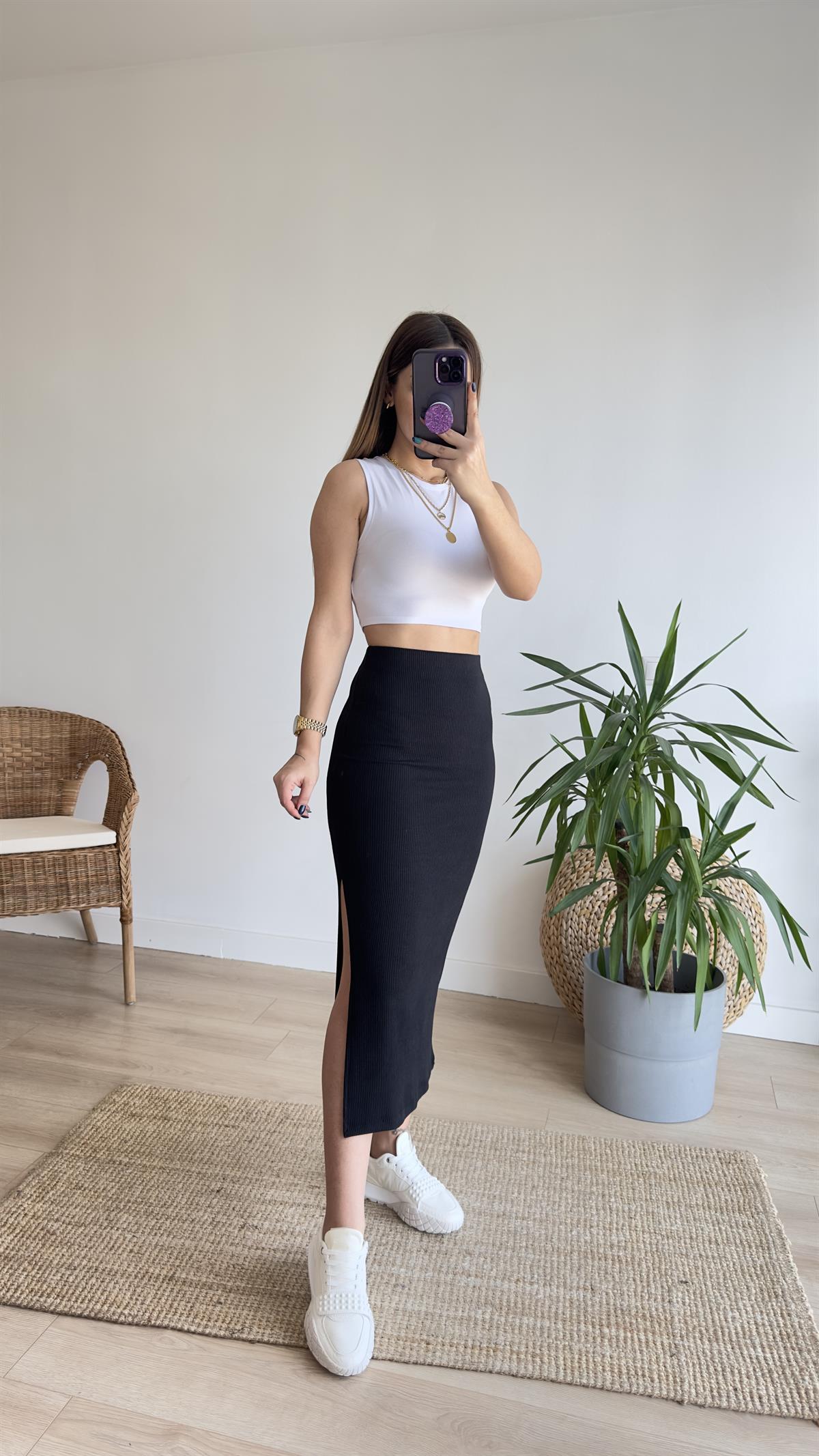 Bisiklet Yaka Beyaz Penye Atlet