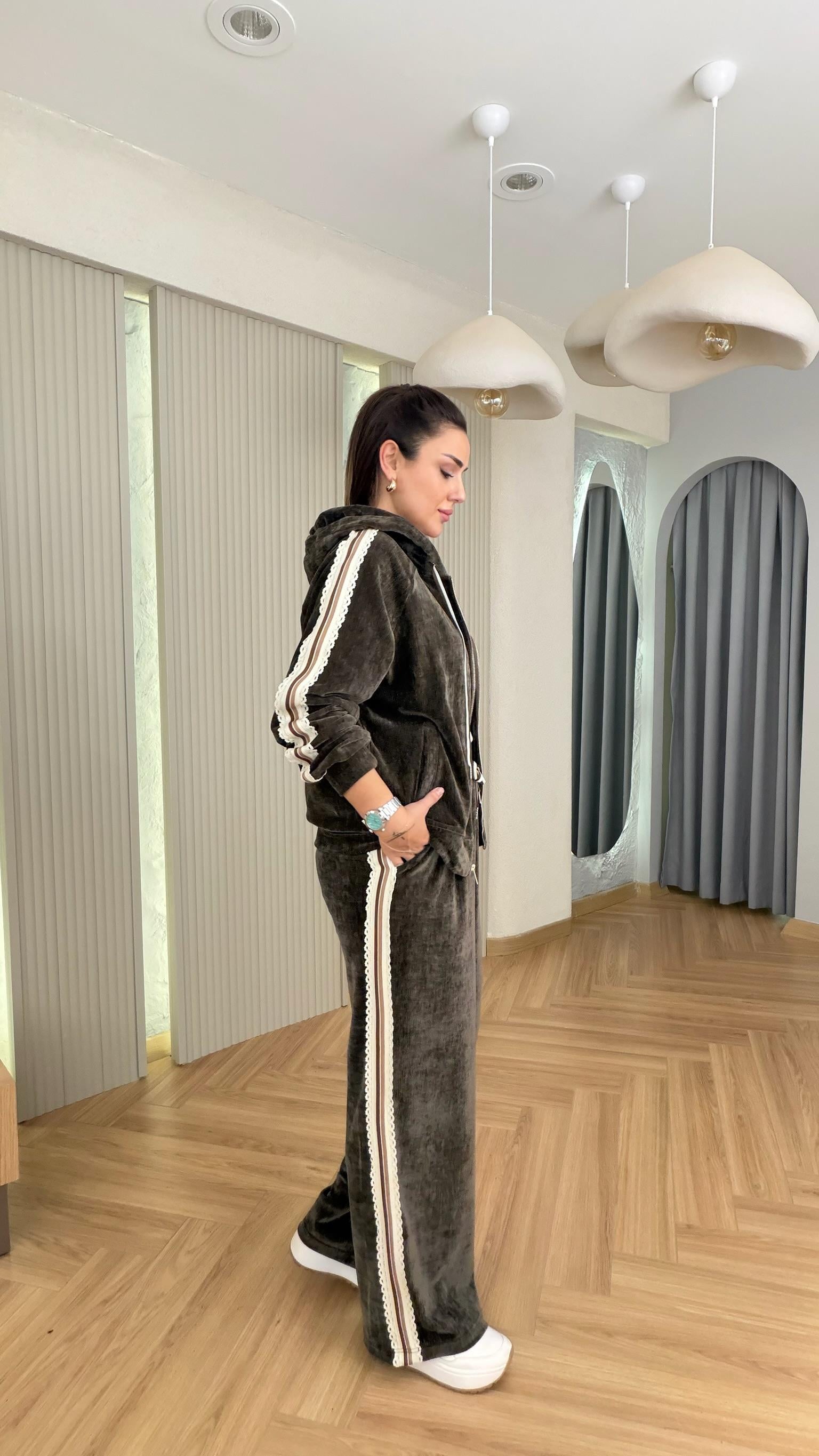 Haki Sitelli Şerit Detaylı Premium Takım