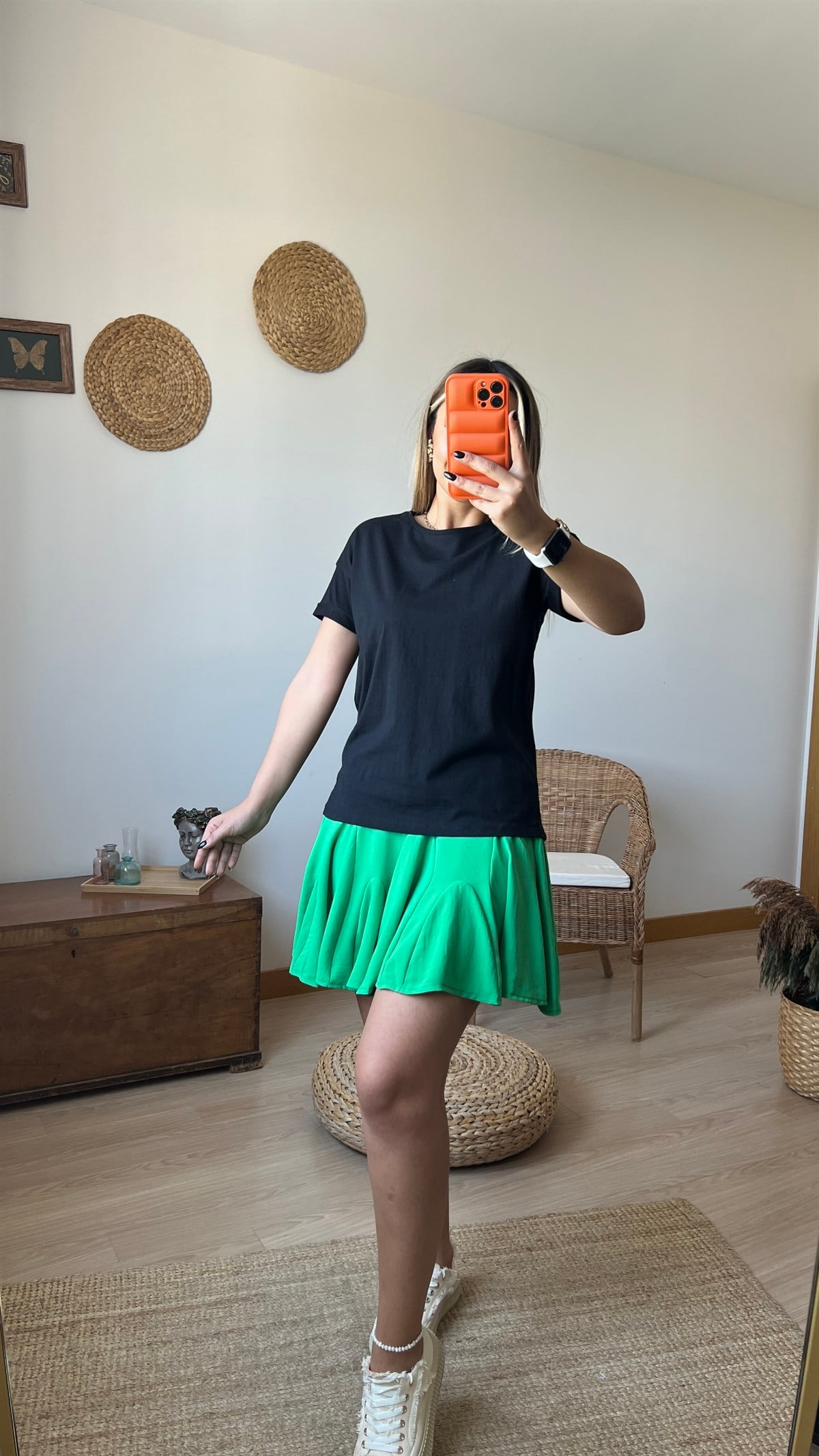Duble Kol Siyah Basic Tshirt