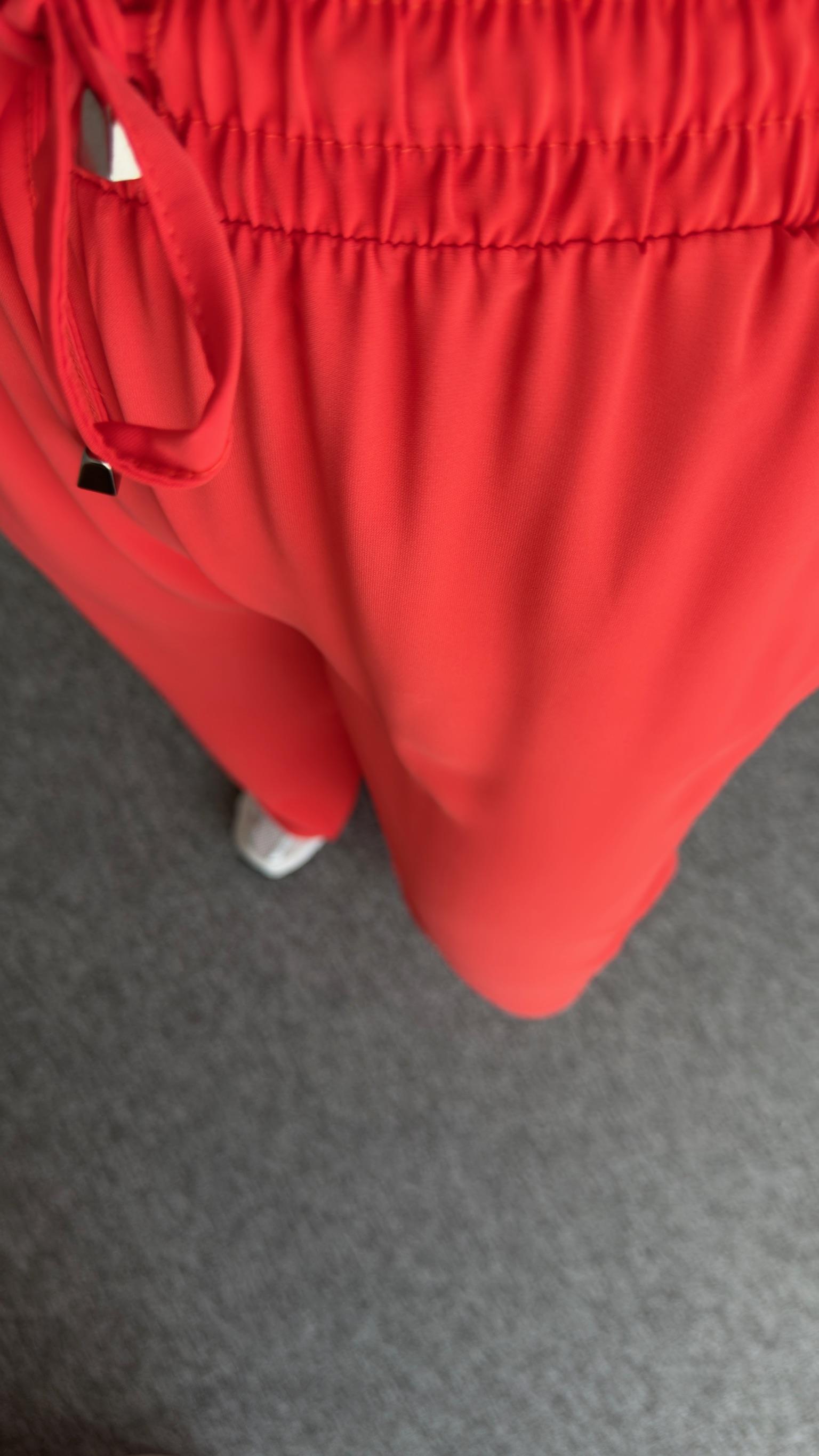 Carla Bel Lastikli Nar Çiçeği Palazzo Pantolon