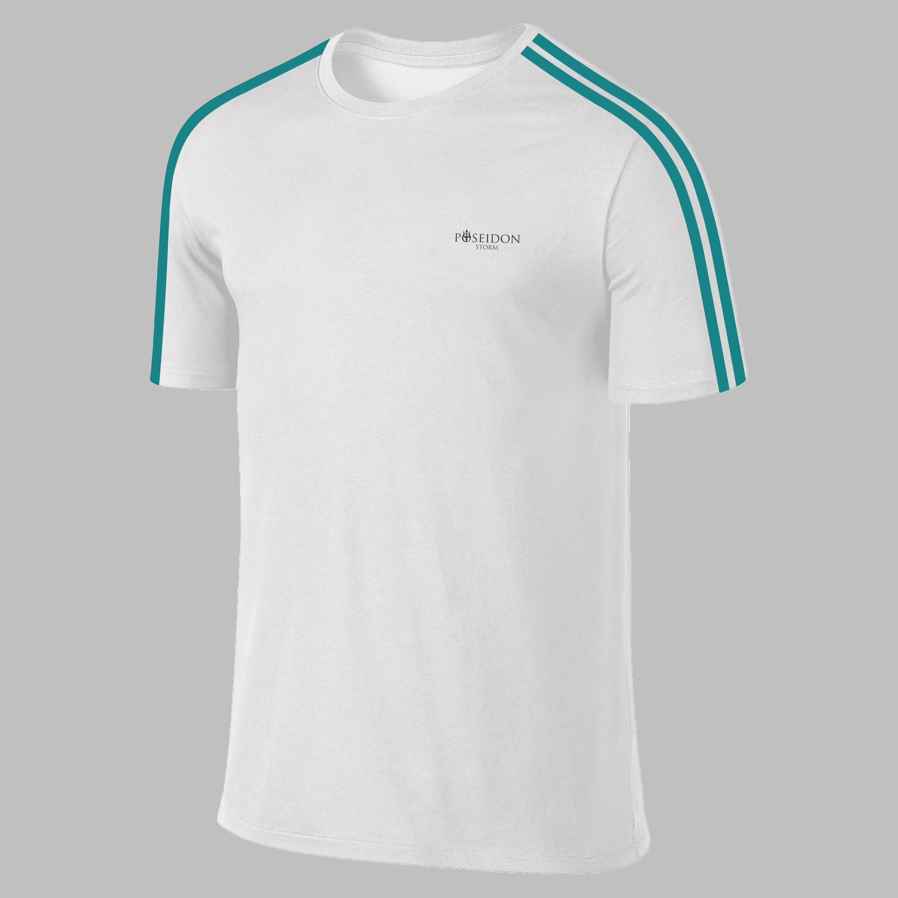 Battal Beden Erkek Beyaz Dri-Fit Kumaş Baskısız Yuvarlak Yaka Kısa Kol T-shirt (4XL- 10XL)