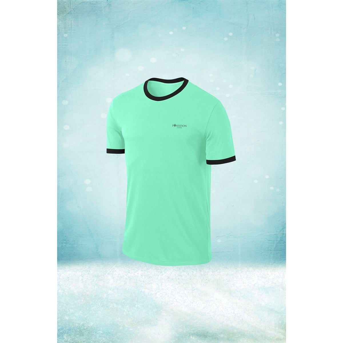 Battal Beden Erkek Su Yeşili Dri-Fit Kumaş Antrenman ve Koşu için Konforlu  Düz Tişört  (4XL- 10XL)