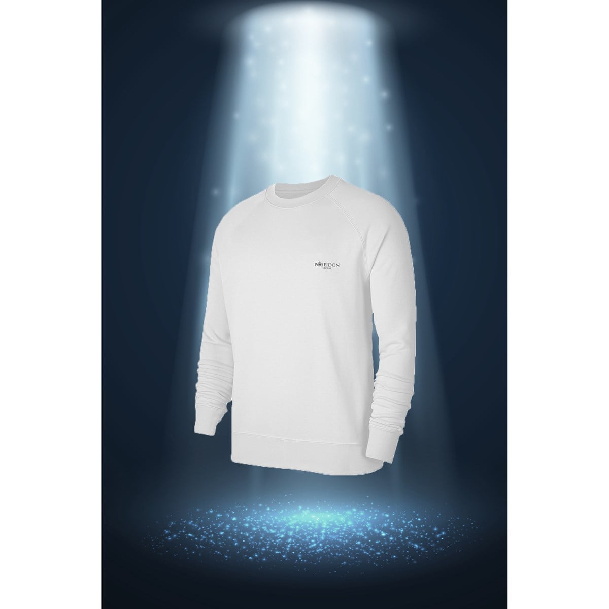 Büyük Beden Erkek Beyaz İnterlok Kumaş Günlük Standart Fit Yuvarlak Yaka Sweatshirt 3XL-10X