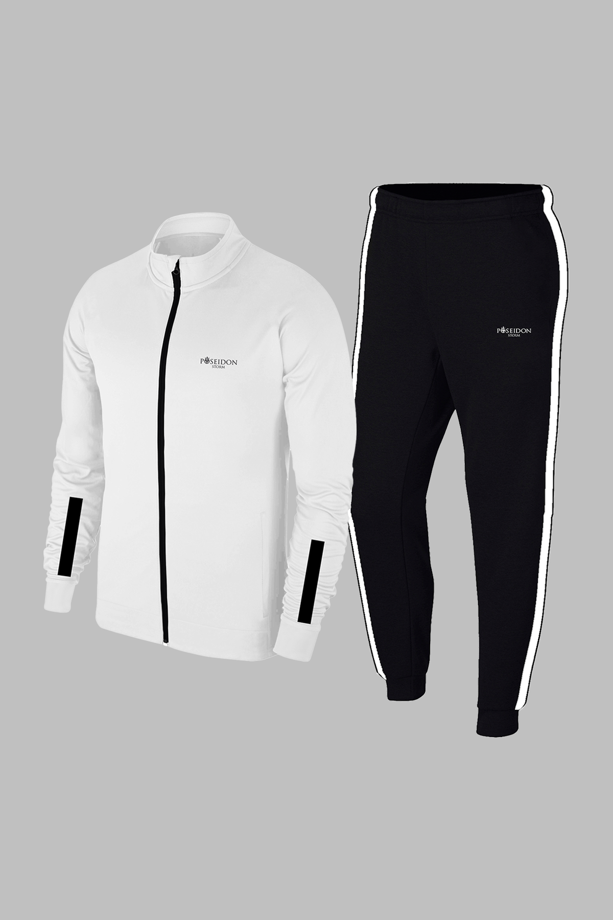Büyük Beden Erkek Beyaz Özel Supra Penye Kumaş Düz Sade Eşofman Takımı Seti 4XL-10XL