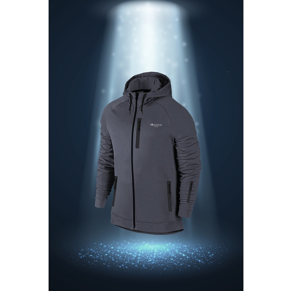 Büyük Beden Erkek Füme İnterlok Kumaş Regular Fit Cepli Kapüşonlu Sporcu Sweatshirt 3XL-10XL 