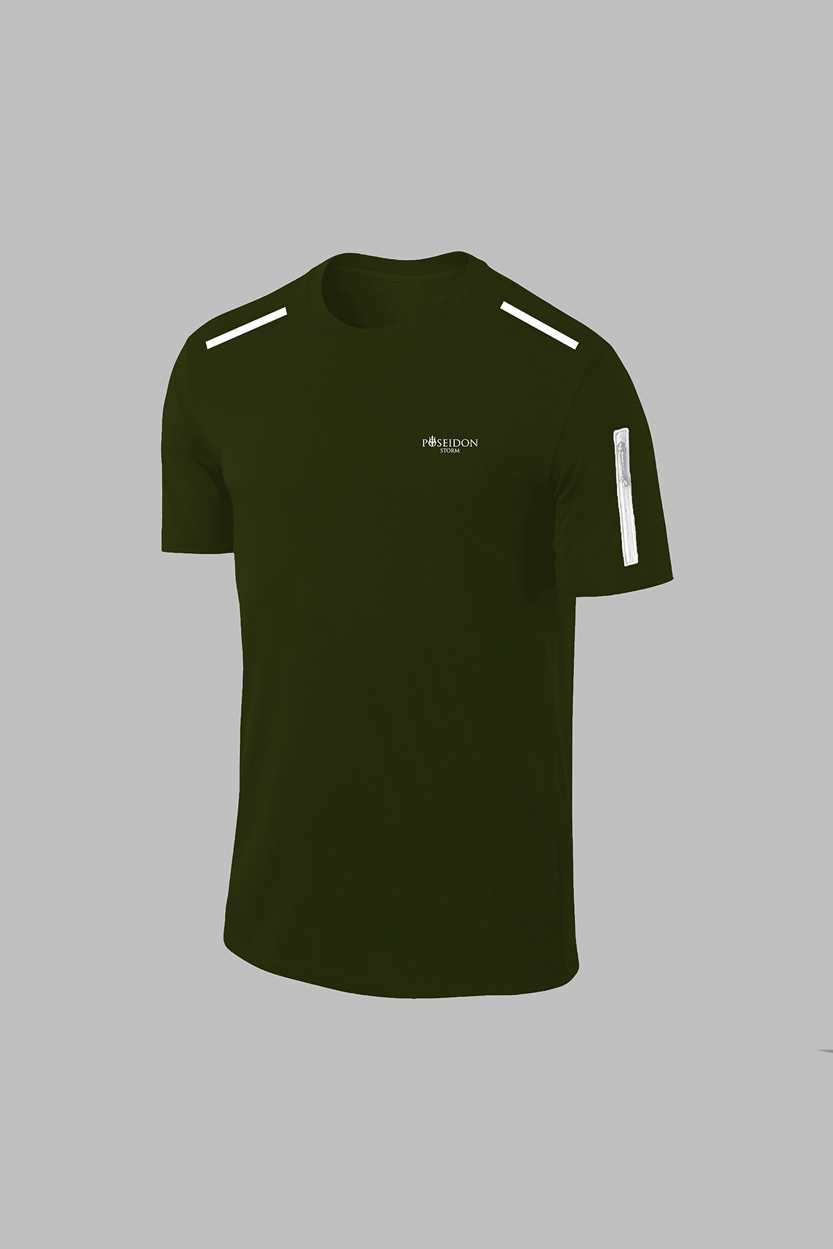 Büyük Beden Erkek Haki Dri-Fit Kumaş Baskısız Günlük Rahat T-shirt  (4XL- 10XL)