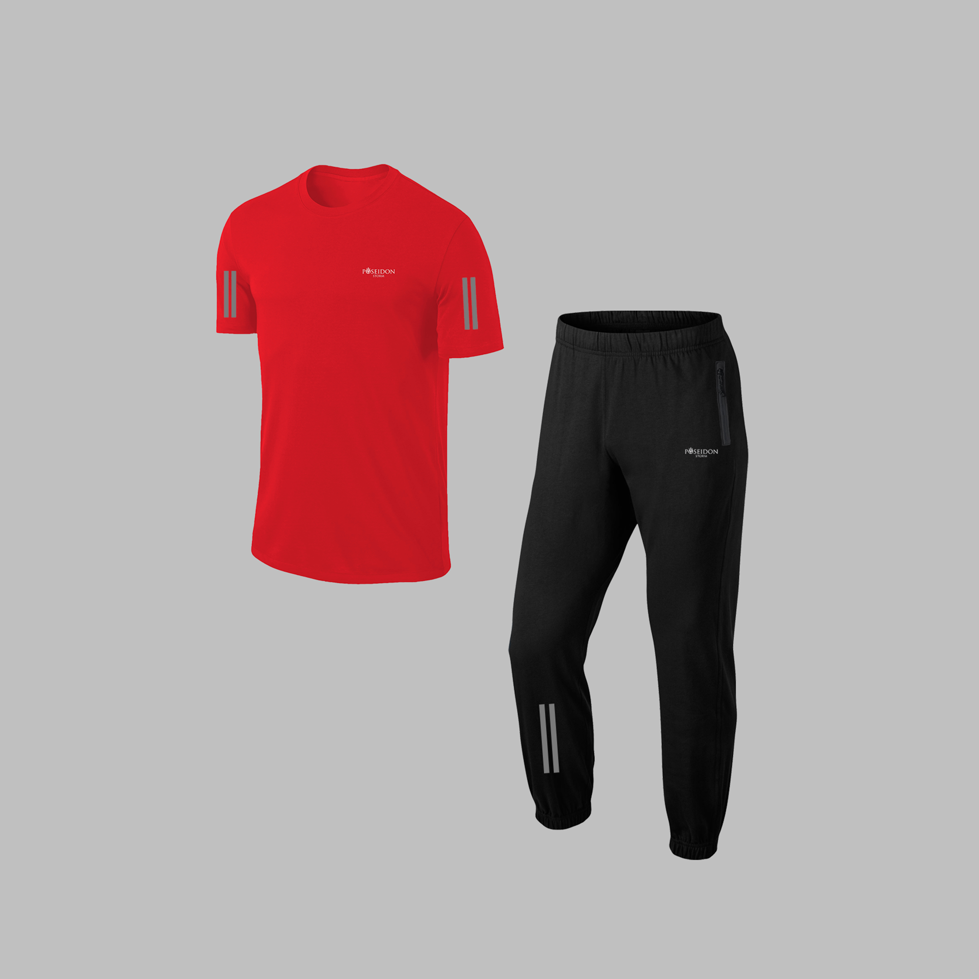 Büyük Beden Erkek Kırmızı Supra Penye Kumaş Kapüşonlu Fermuarlı Koşu Takımı (4XL- 10XL)
