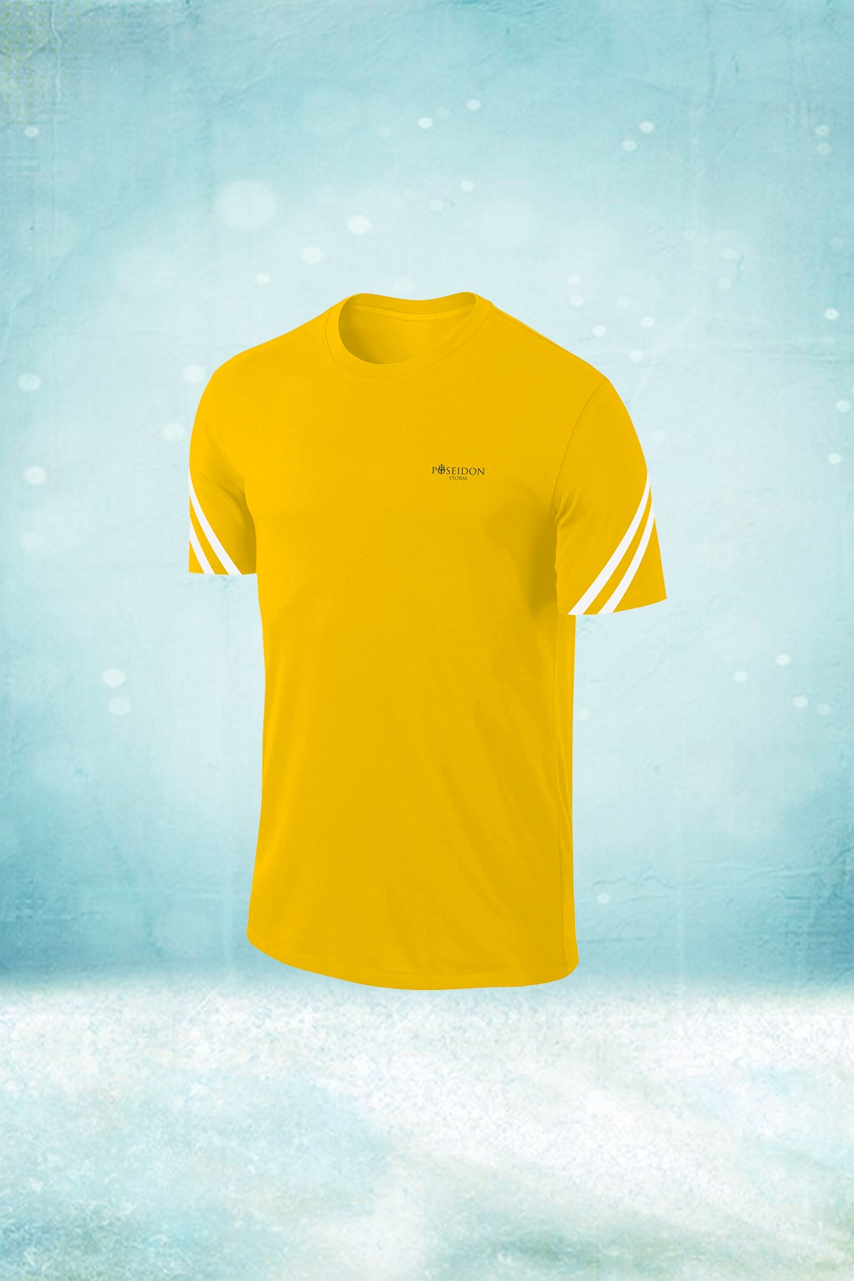Büyük Beden Erkek Sarı Dri-Fit Kumaş Baskısız Yuvarlak Yaka Kısa Kol Regular Tshirt  (4XL- 10XL)