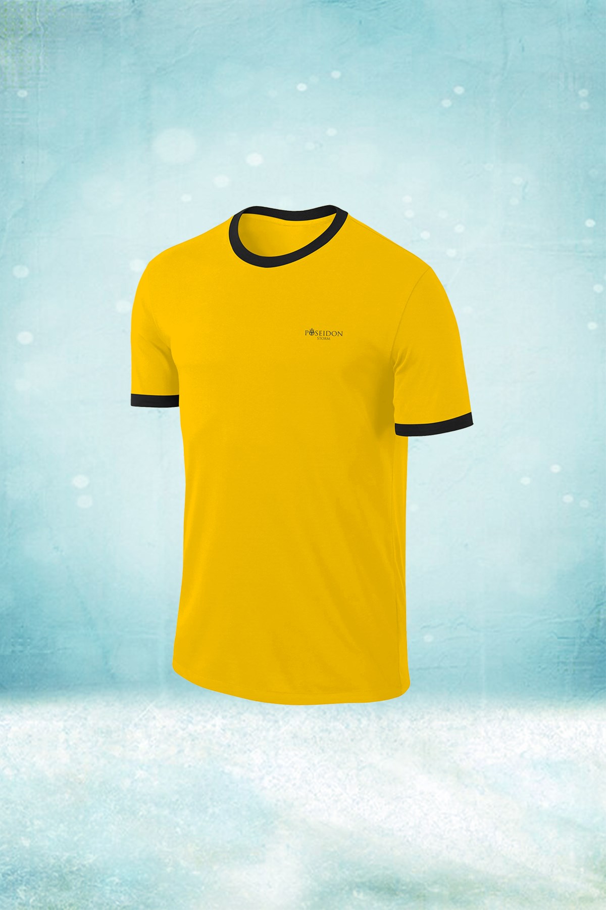 Büyük Beden Erkek Sarı Dri-Fit Kumaş  Düz Kısa Kol Konforlu T-shirt    (4XL- 10XL)