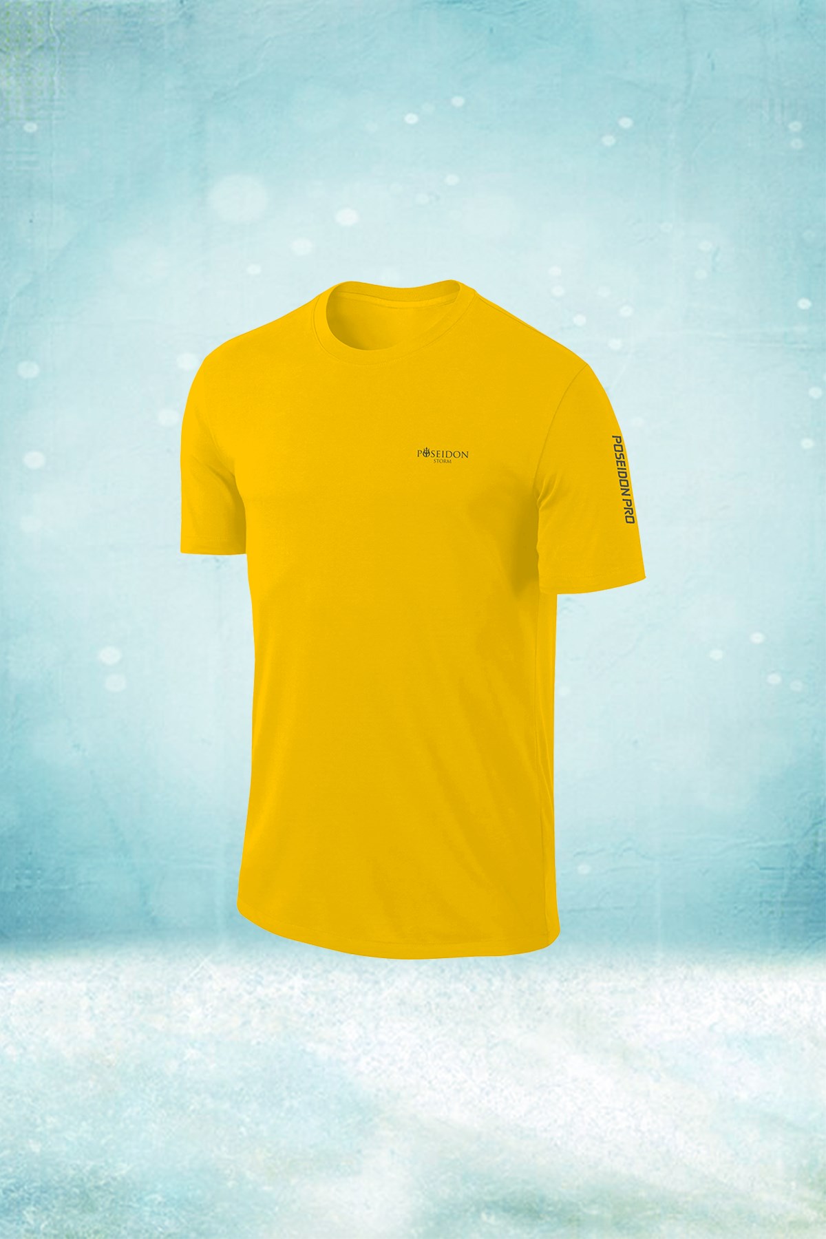 Büyük Beden Erkek Sarı Günlük Sporcu Tişörtü 4XL-10XL - Poseidon pro - M6