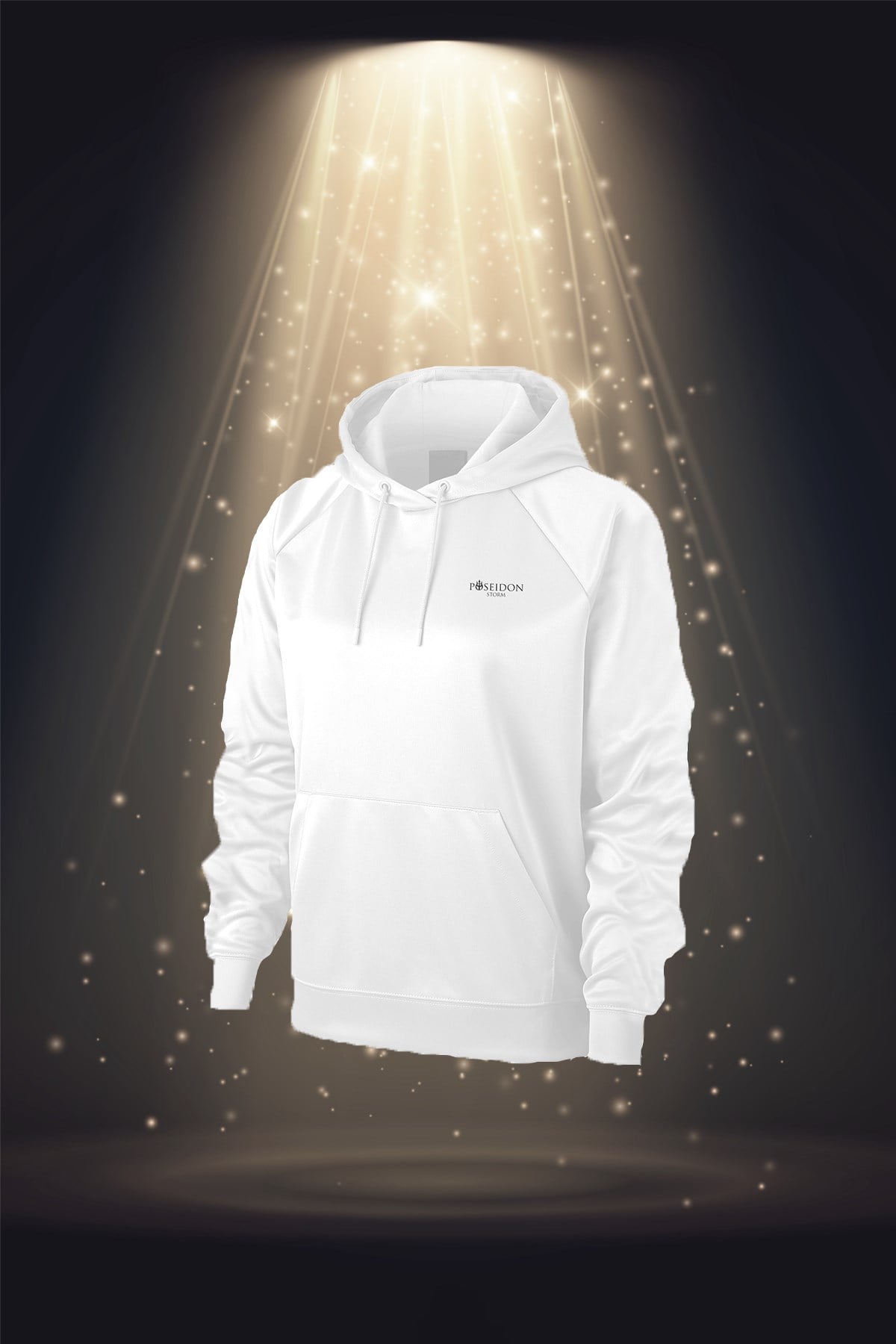 Büyük Beden Kadın Beyaz İnterlok Kumaş Kanguru Cepli Kapüşonlu Günlük Hoodie 3XL-10XL