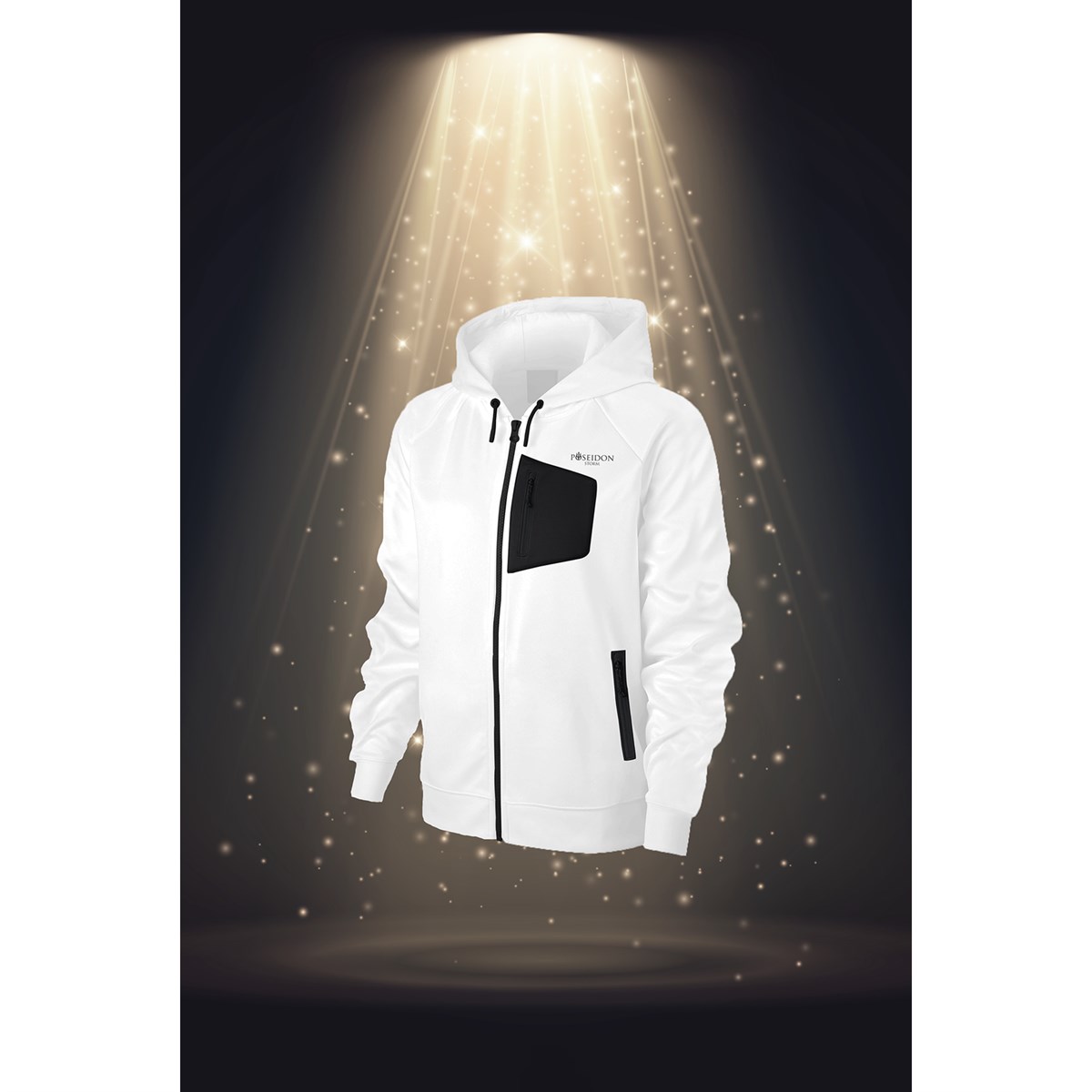 Büyük Beden Kadın Beyaz İnterlok Kumaş Cepli Kapüşonlu Günlük Hoodie Sweatshirt 3XL-10XL