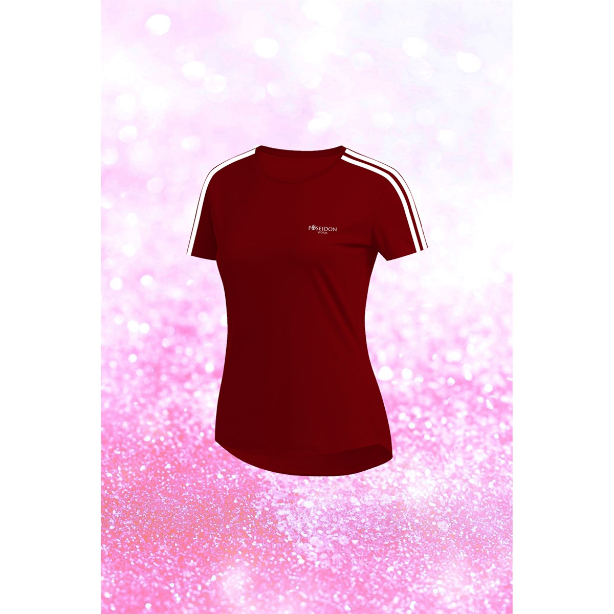 Büyük Beden Kadın Bordo Dri-Fit Kumaş Baskısız Bisiklet Yaka Sporcu T-shirt    (4XL-10XL)