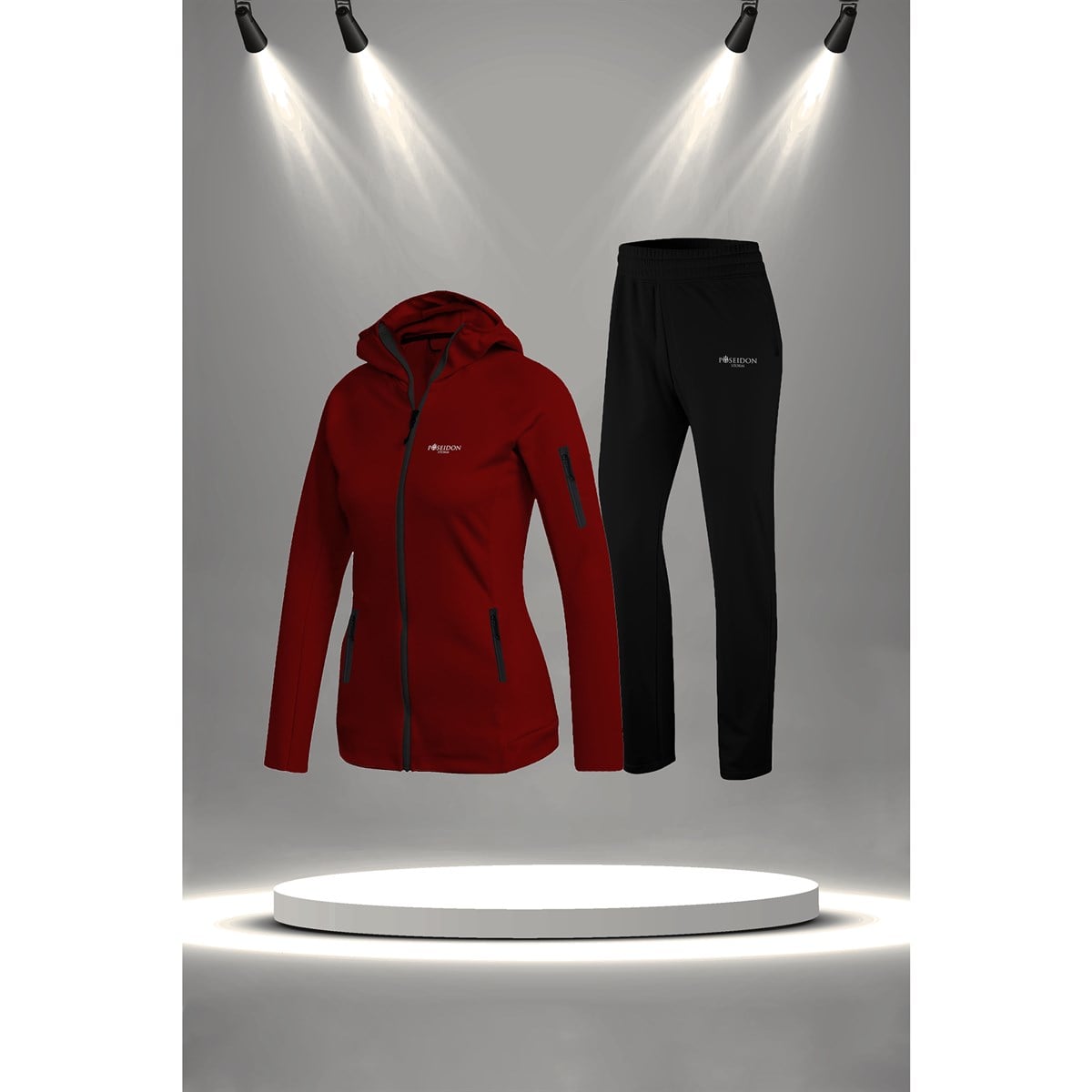 Büyük Beden Kadın Bordo İnterlok Kumaş Şık Eşofman Takımı 4XL-10XL