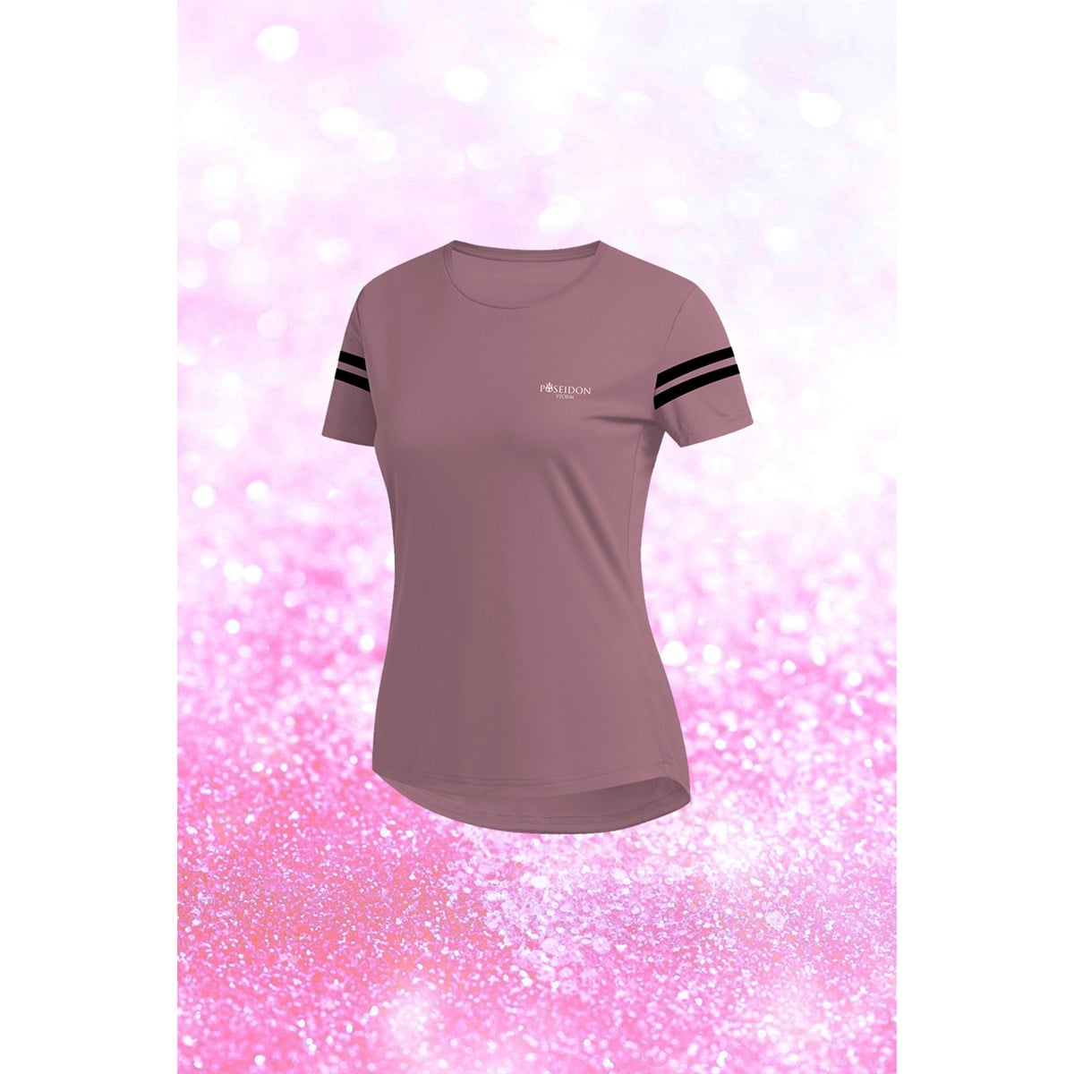 Büyük Beden Kadın Gül Kurusu Dri-Fit Kumaş Spor için Konforlu  Kısa Kol T-shirt   (4XL-10XL)