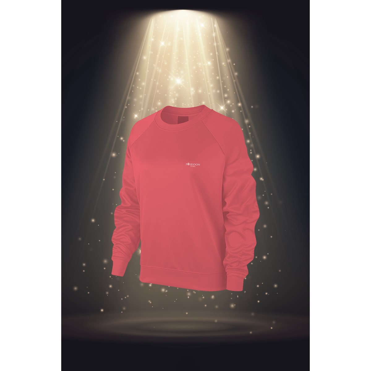 Büyük Beden Kadın Pudra İnterlok Kumaş Tasarım Yuvarlak Yaka Regular Fit Sporcu Sweatshirt 3XL-10XL