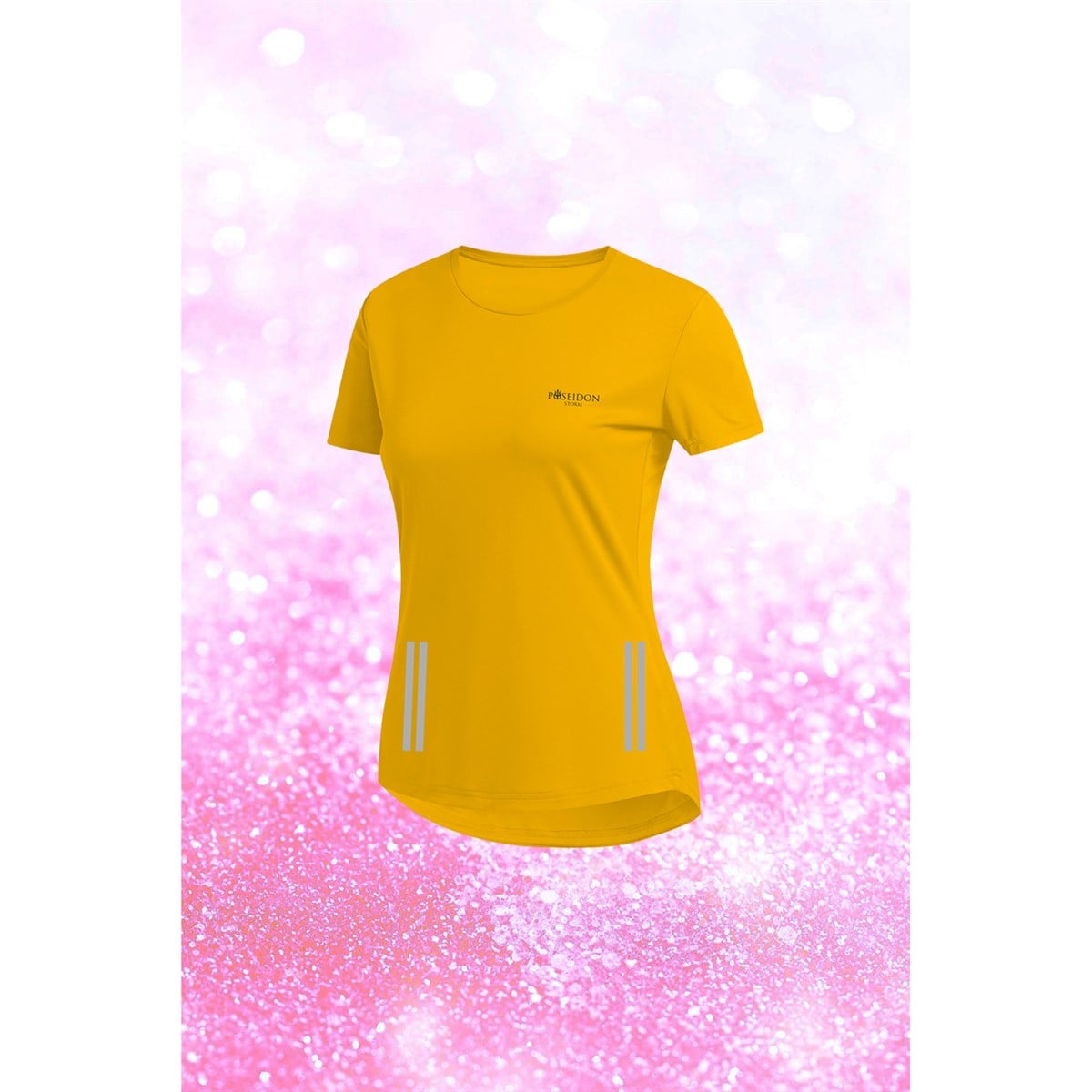 Büyük Beden Kadın Sarı Dri-Fit Kumaş Koşu ve Yürüyüş için Rahat  Konforlu Tshirt  (4XL-10XL)