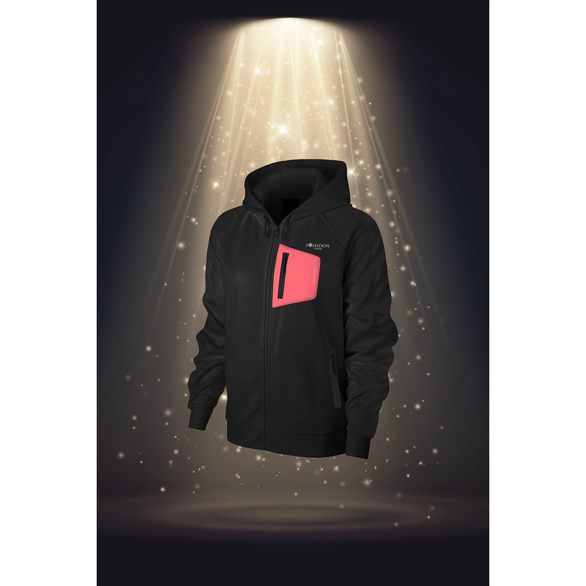 Büyük Beden Kadın Siyah İnterlok Kumaş Cepli Kapüşonlu Günlük Hoodie 3XL-10XL