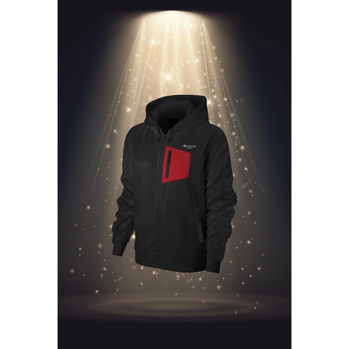 Büyük Beden Kadın Siyah İnterlok Kumaş Kapüşonlu Fermuarlı Cepli Regular Fit Sweatshirt 3XL-10XL  