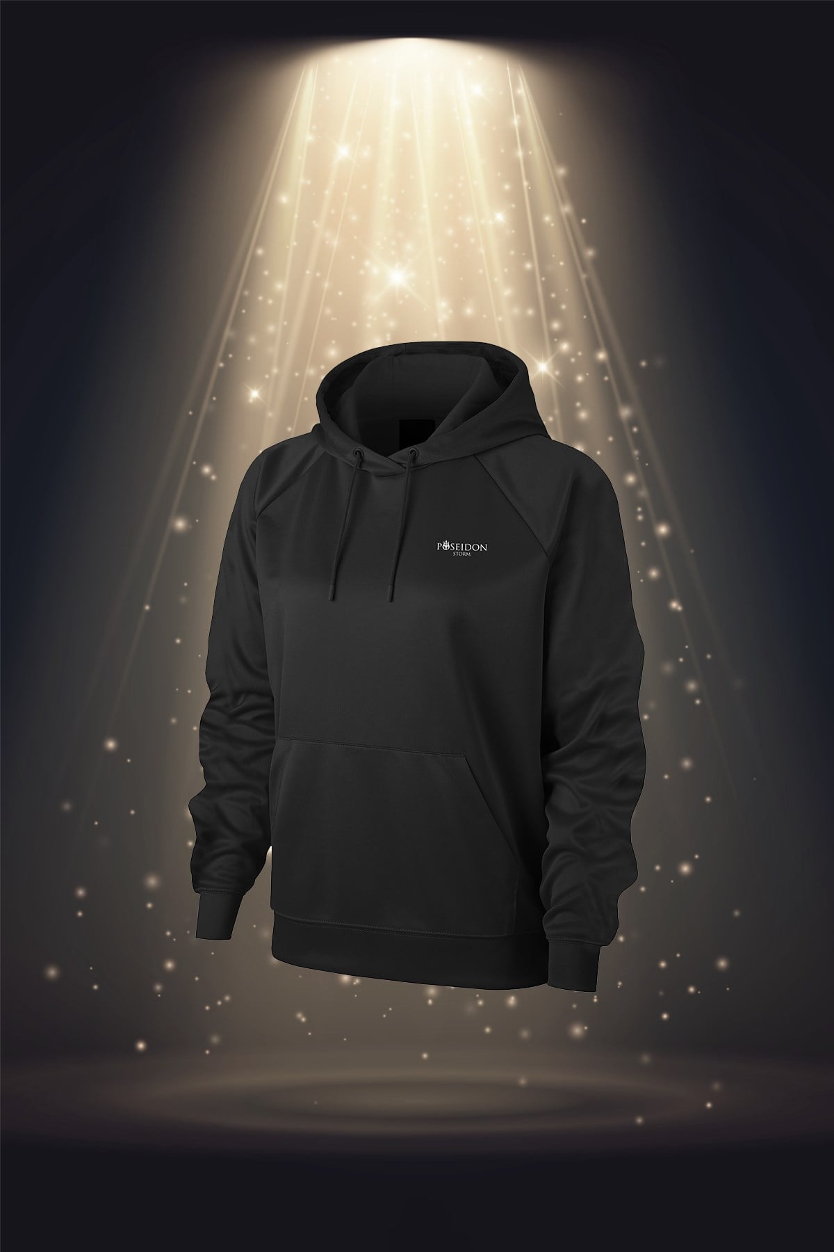 Büyük Beden Kadın Siyah İnterlok Kumaş Kapüşonlu Kanguru Cep Düz Renk Rahat Sweatshirt 3XL-10X 