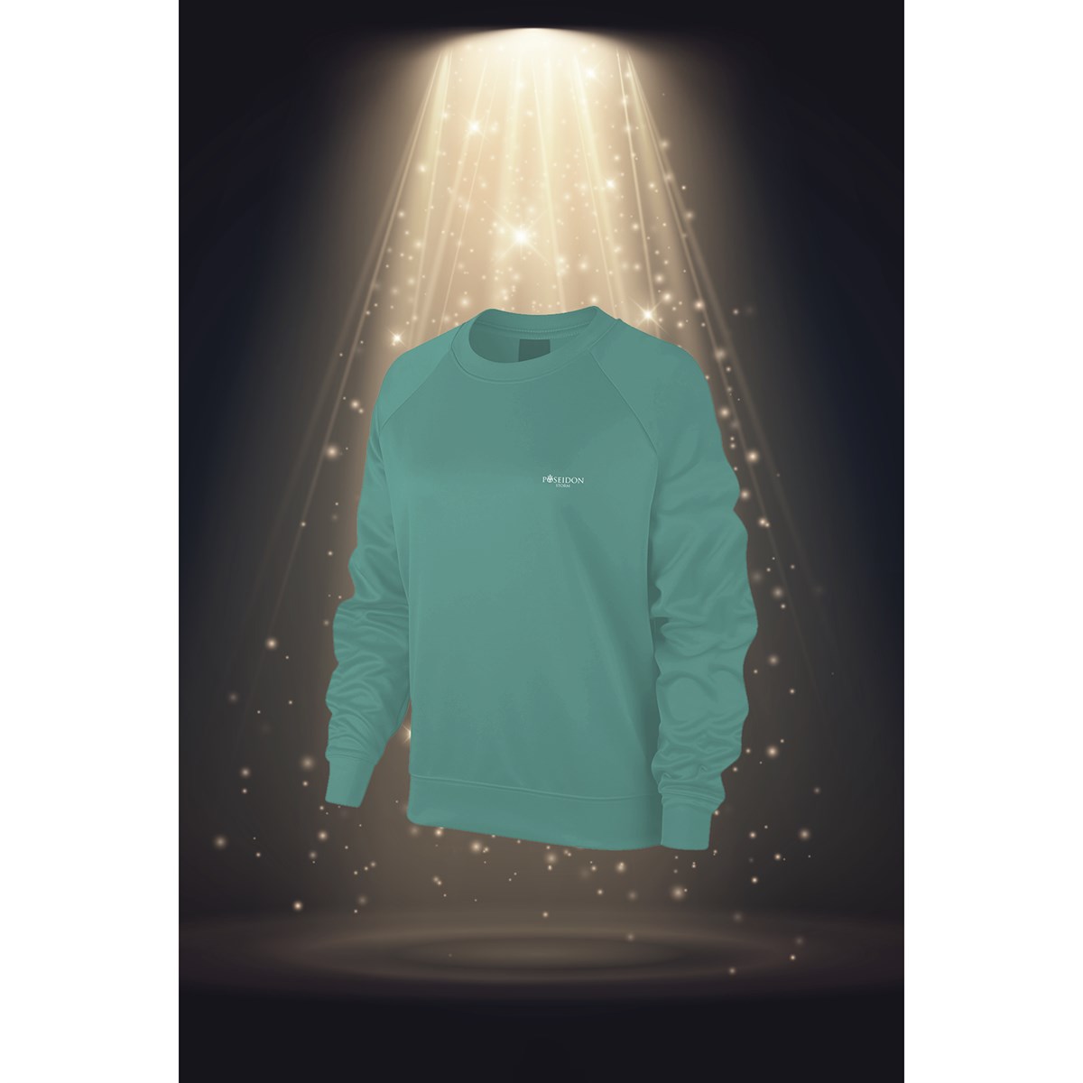 Büyük Beden Kadın Su Yeşili İnterlok Kumaş Rahat Günlük Bisiklet Yaka Sweatshirt 3XL-10XL