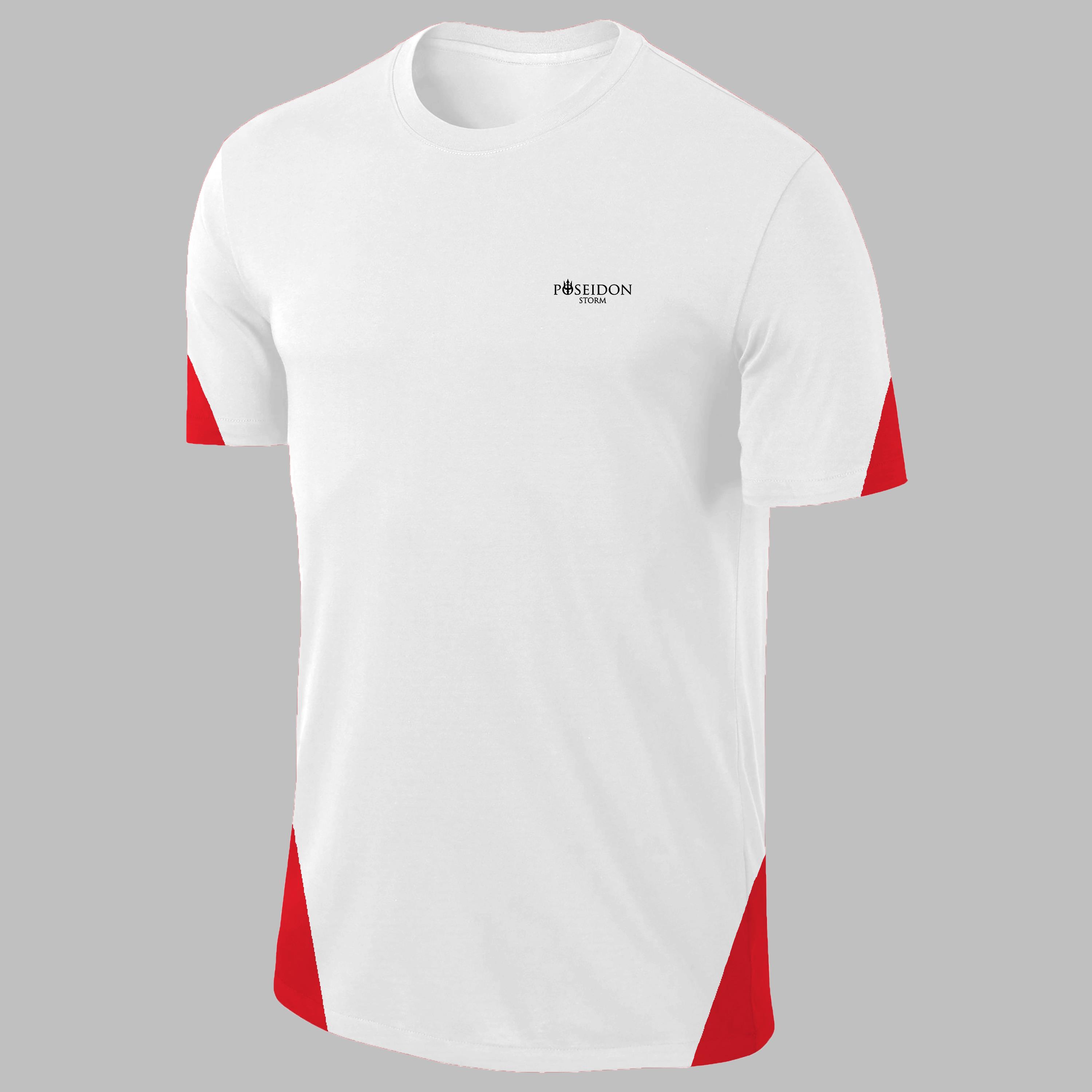 Erkek Beyaz Dri-Fit Kumaş Yürüyüş ve Koşu için Konforlu Kısa Kol T-shirt S-3XL