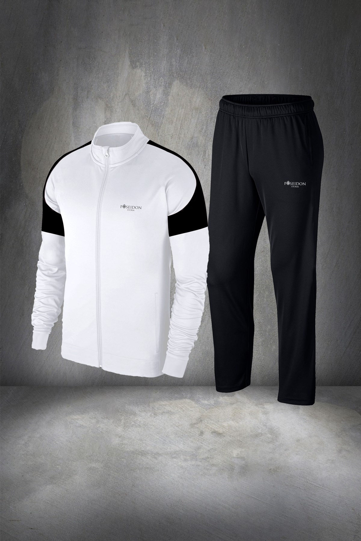 Erkek Beyaz Günlük Sporcu Eşofman Takımı S-3XL siyah rütbe - M6