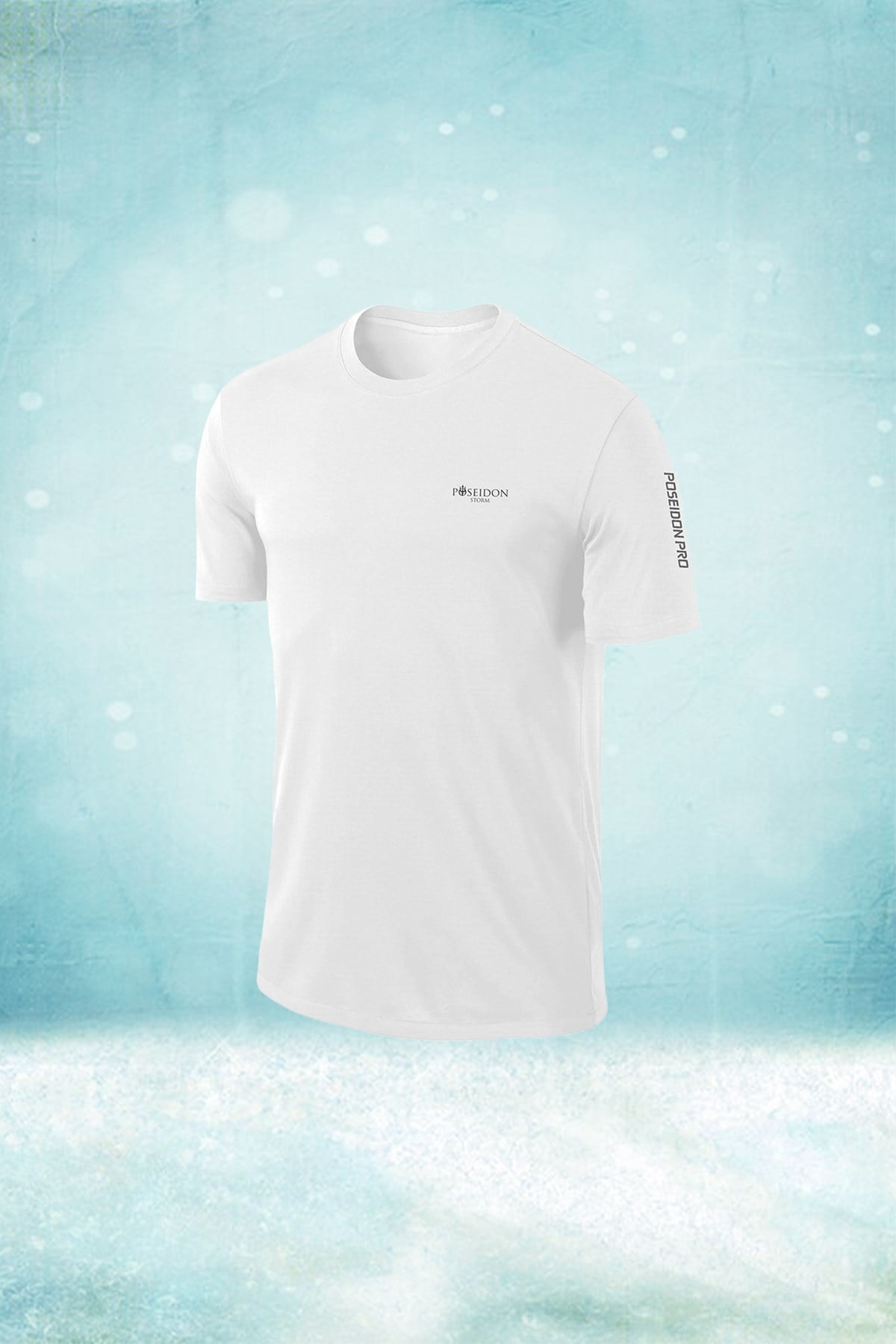 Erkek Beyaz Günlük Sporcu Tişörtü S-3XL - Poseidon pro - M6