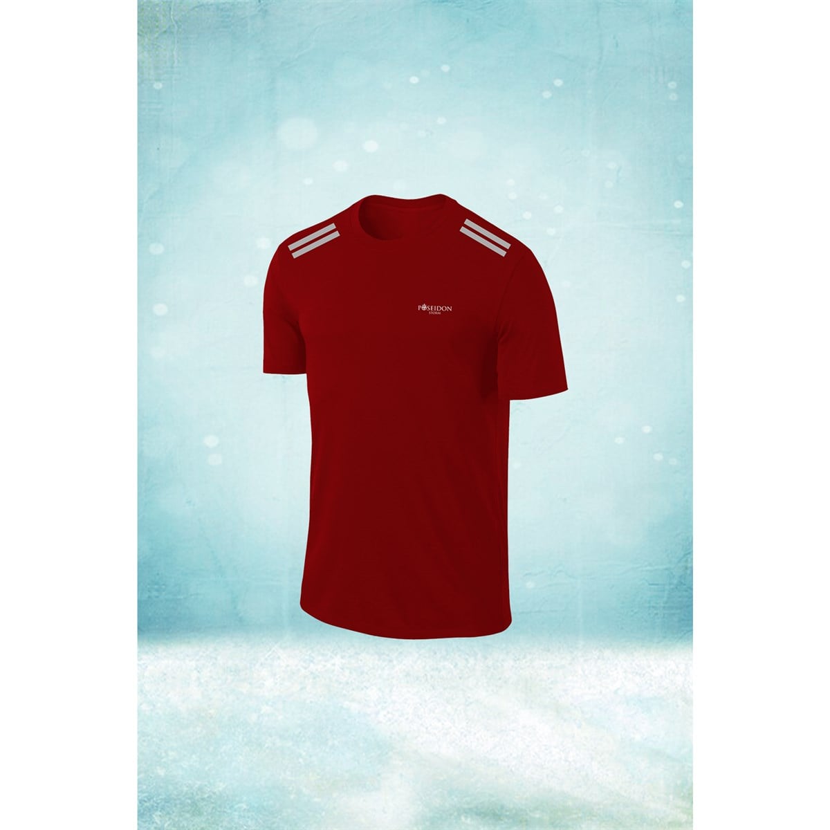 Erkek Bordo Dri-Fit Kumaş Baskısız Bisiklet Yaka Sporcu T-shirt   S-3XL