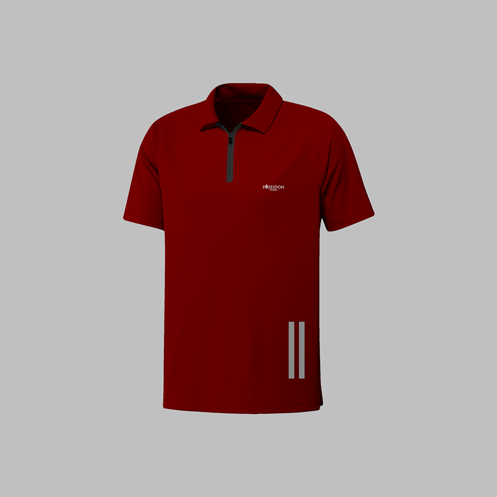 Erkek Bordo Vision Pro Kumaş Kısa Kol Tişört S-3XL