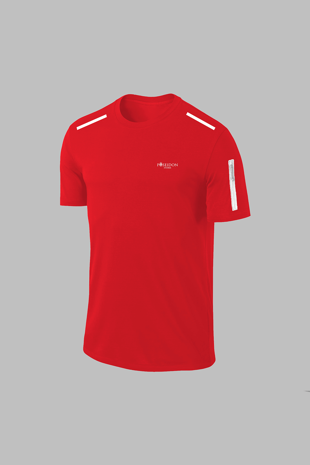 Erkek Kırmızı Dri-Fit Kumaş Yürüyüş ve Koşu için Konforlu  Sıfır Yaka T-shirt S-3XL