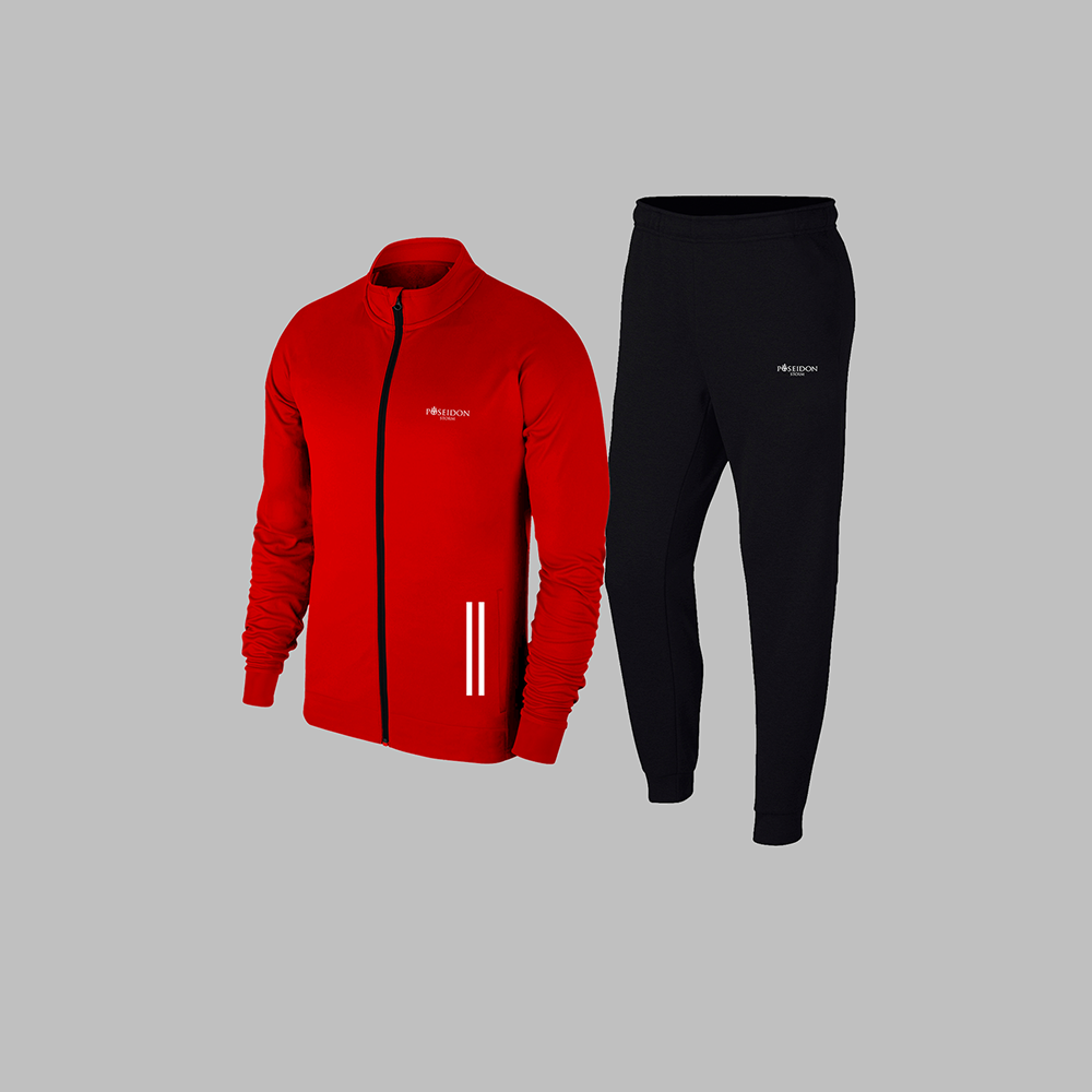 Erkek Kırmızı Supra Penye Kumaş Kişiye Özel Şık Tasarım Eşofman Takımı (S-3XL)