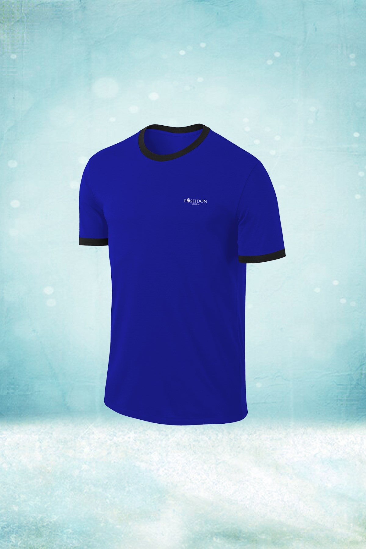 Erkek Mavi Dri-Fit Kumaş  Baskısız Sıfır Yaka Kısa Kol  Takım T-shirt  S-3XL