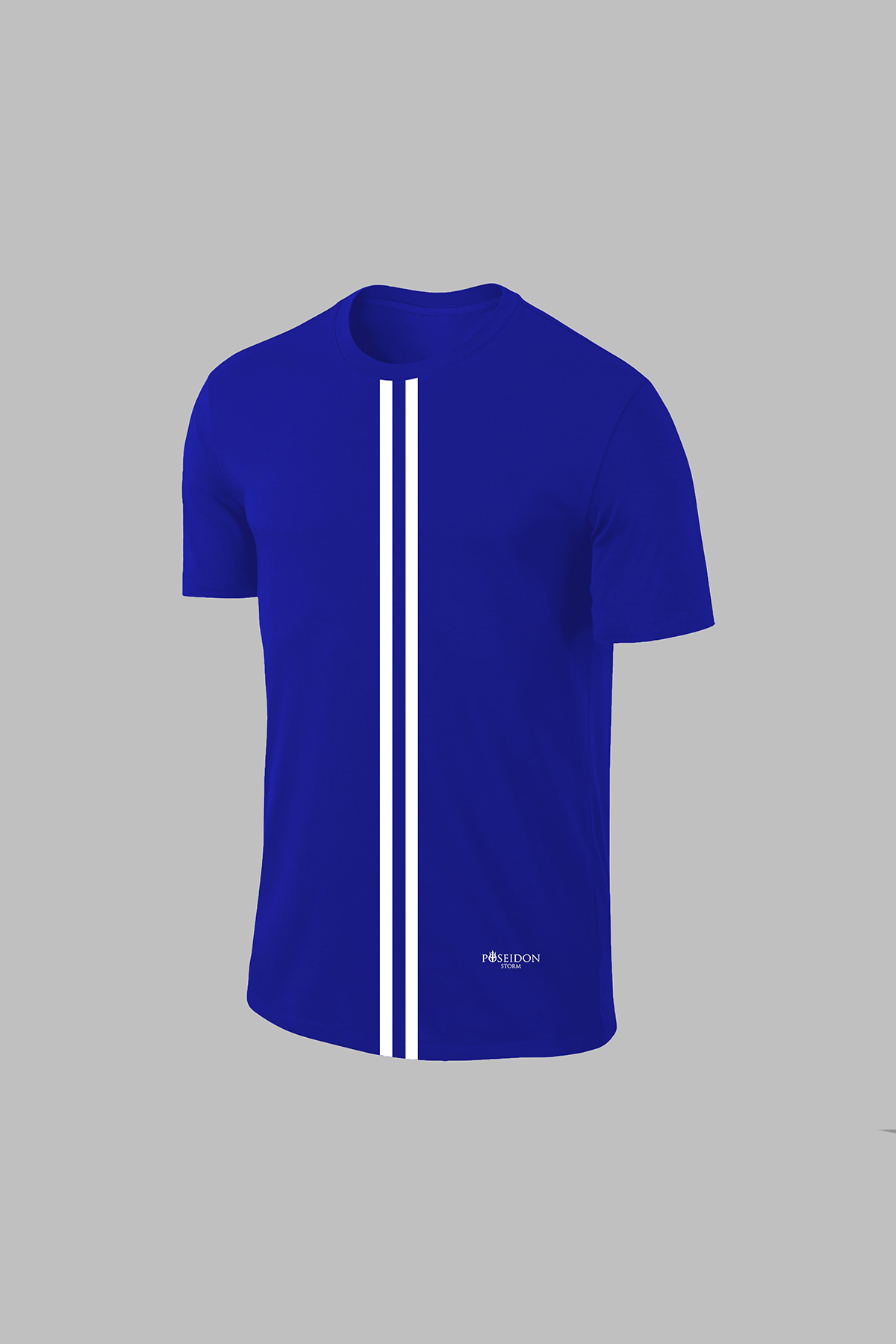 Erkek Mavi Dri-Fit Kumaş Baskısız Yuvarlak Yaka Kısa Kol T-shirt   S-3XL