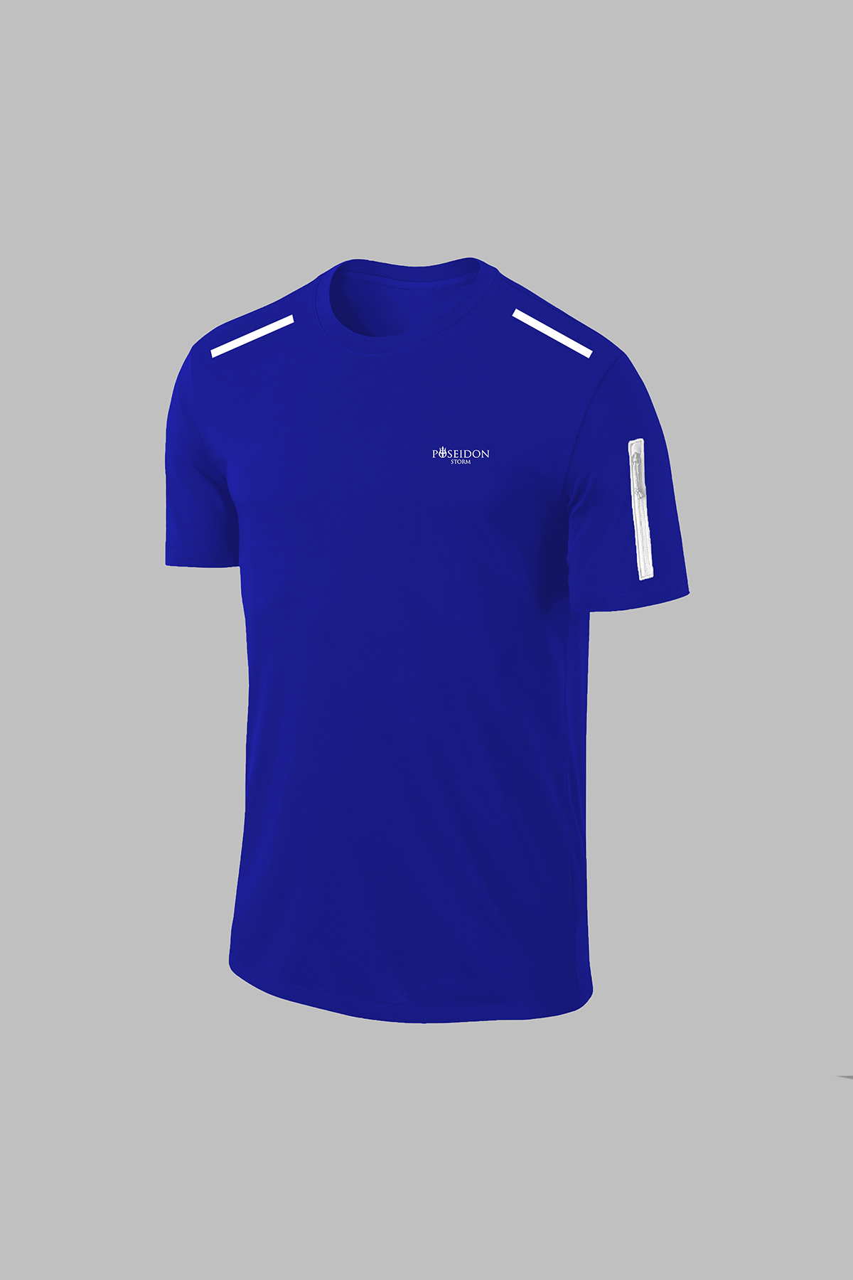 Erkek Mavi Dri-Fit Kumaş Fit Yuvarlak Yaka Kısa Kol T-shirt  S-3XL