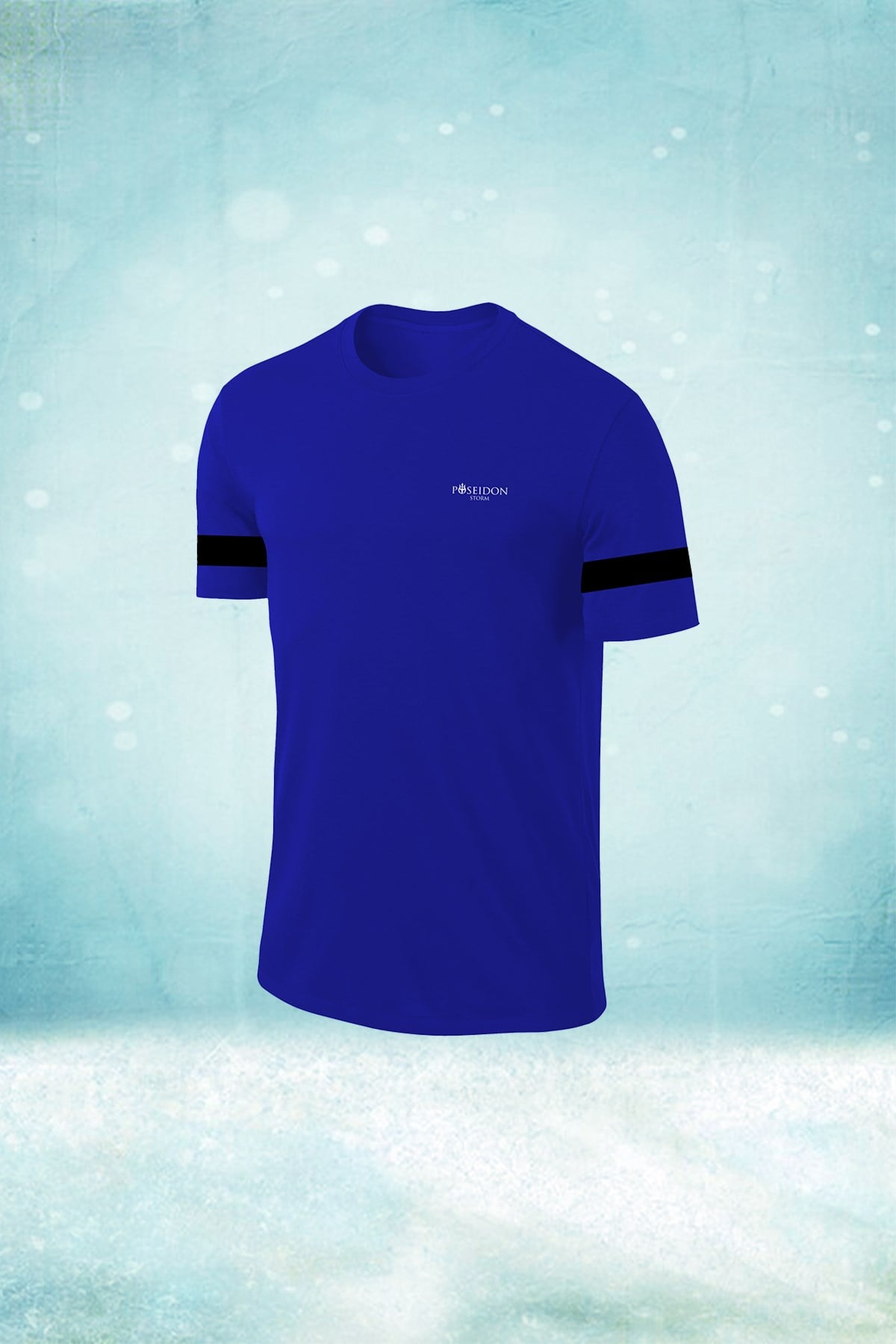 Erkek Mavi Dri-Fit Kumaş Spor için Konforlu  Kısa Kol T-shirt  S-3XL 