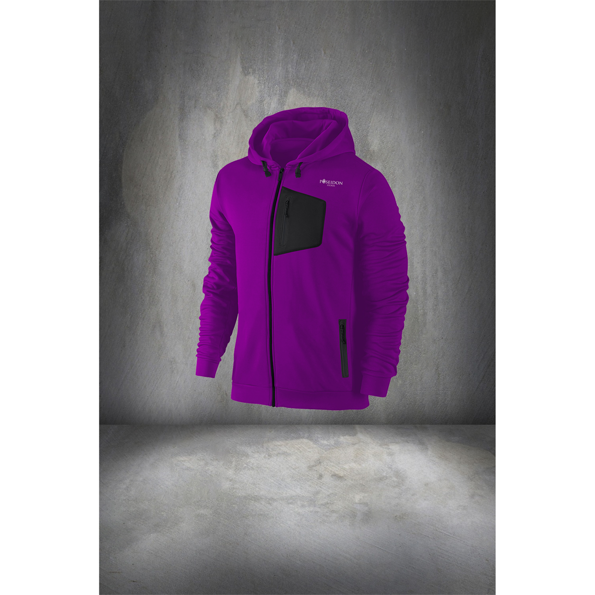 Erkek Mor Supra Penye Kumaş Rahat Regular Fit Kapüşonlu Yürüyüş Takımı S-3XL