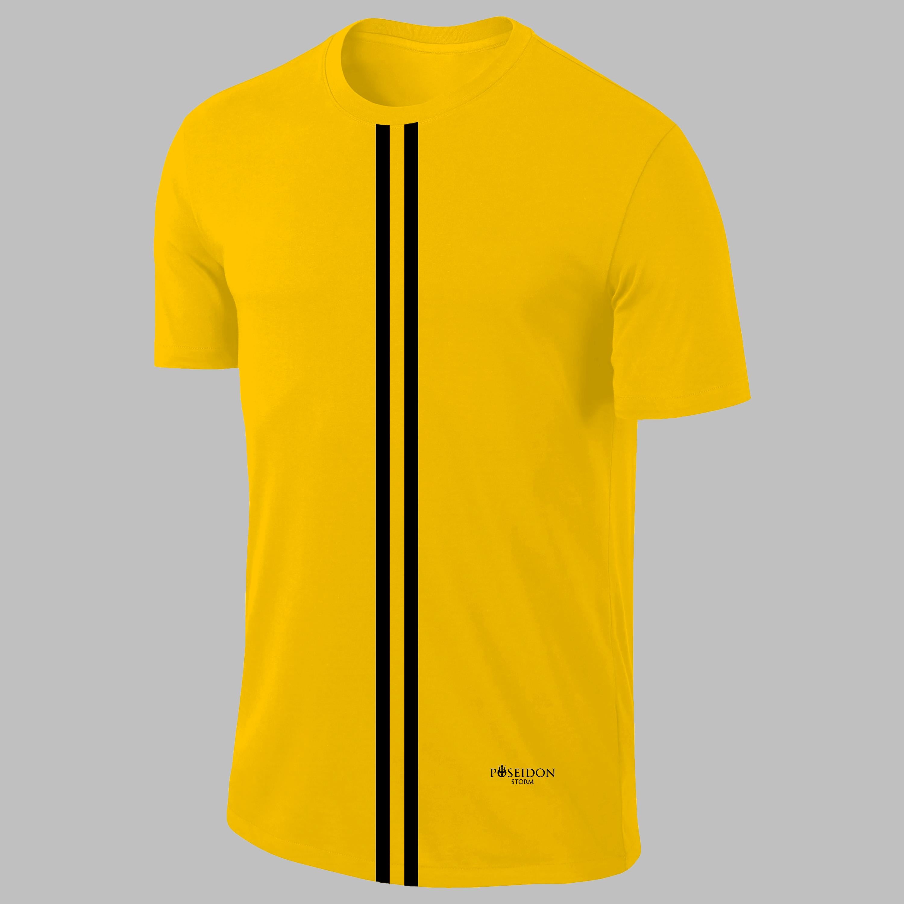 Erkek Sarı Dri-Fit Kumaş Baskısız Yuvarlak Yaka Kısa Kol T-shirt  S-3XL 