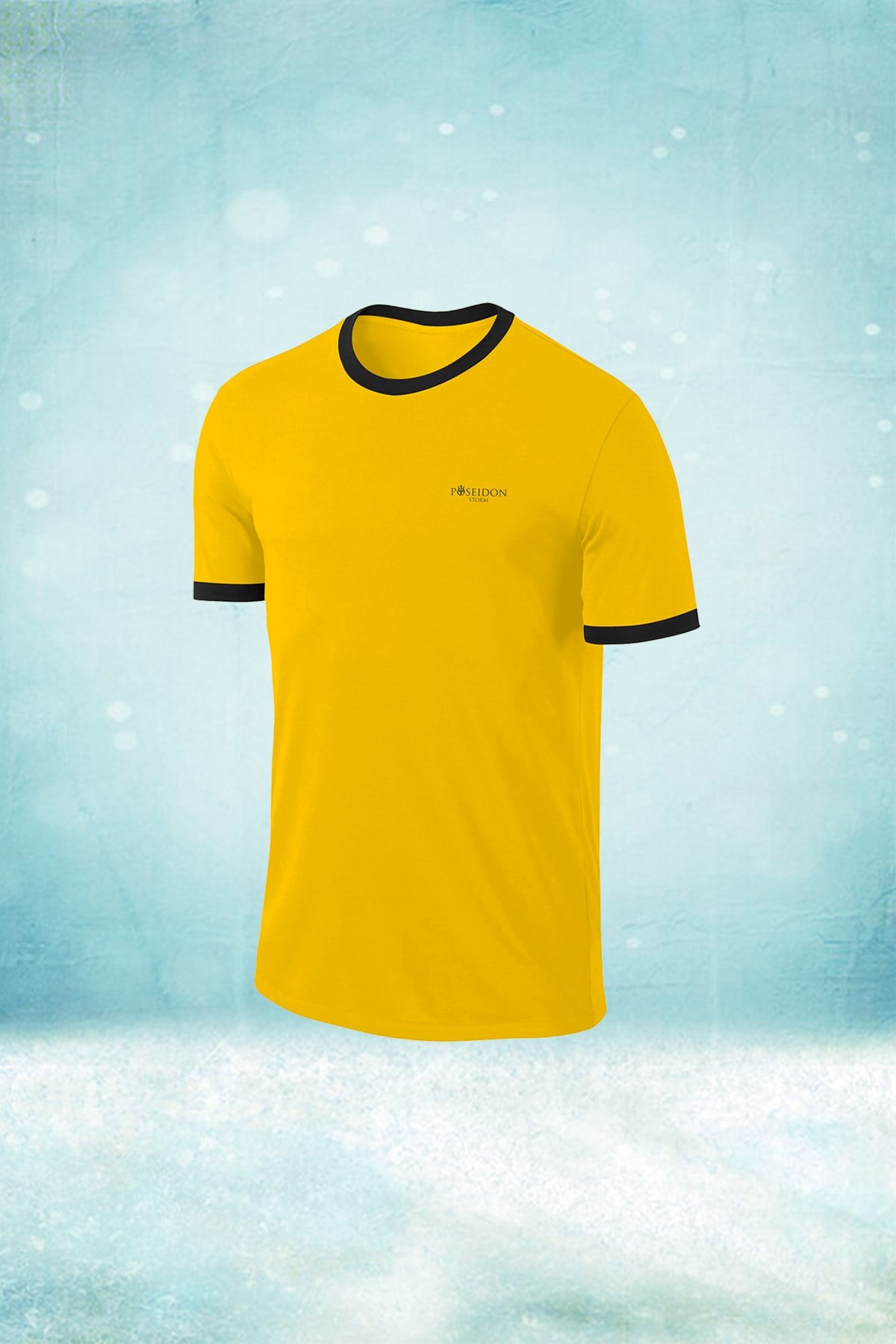 Erkek Sarı Günlük Sporcu Tişörtü S-3XL - Yakası farklı - M1