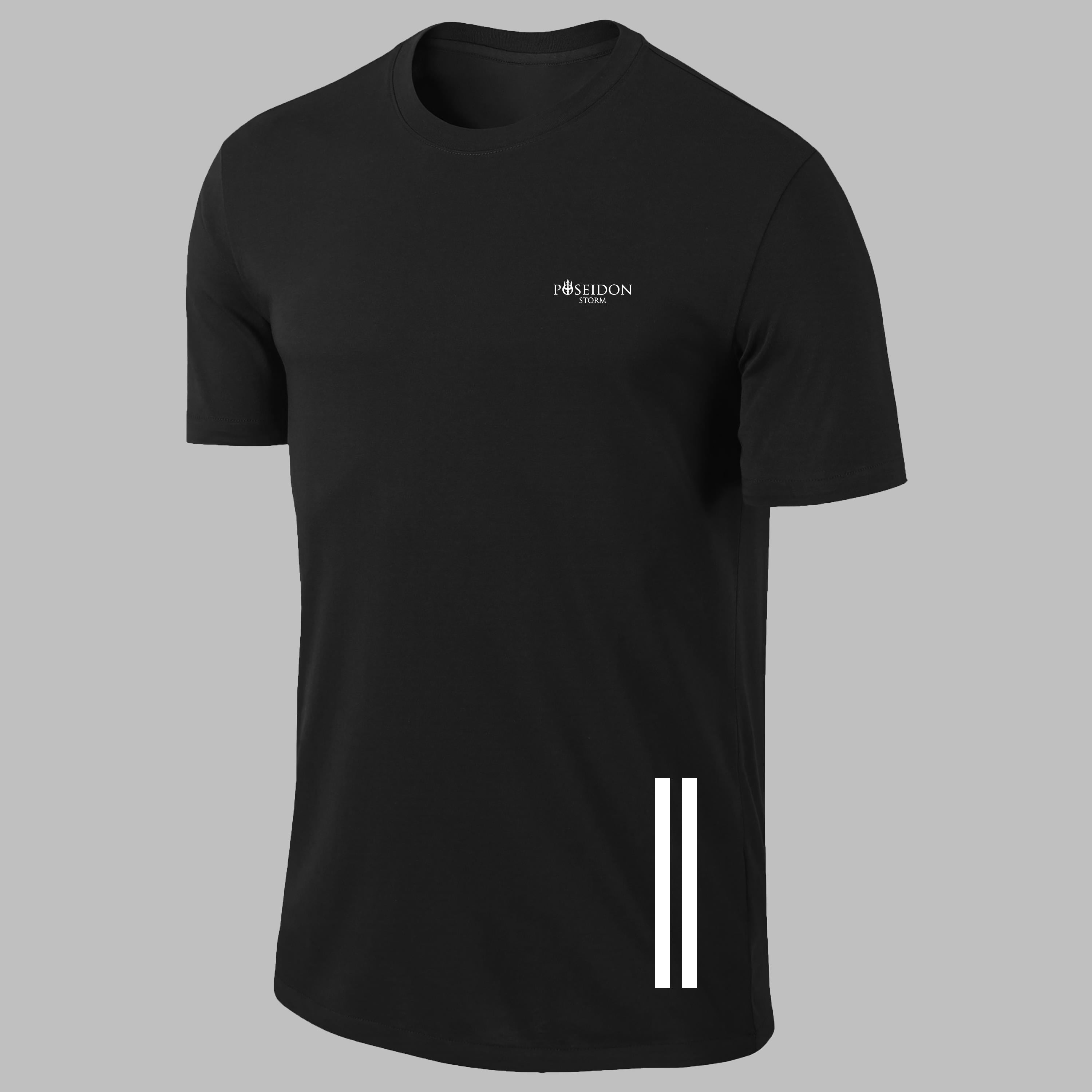 Erkek Siyah Dri-Fit Kumaş Bisiklet Yaka Kısa Kol Günlük Rahat T-shirt  S-3XL