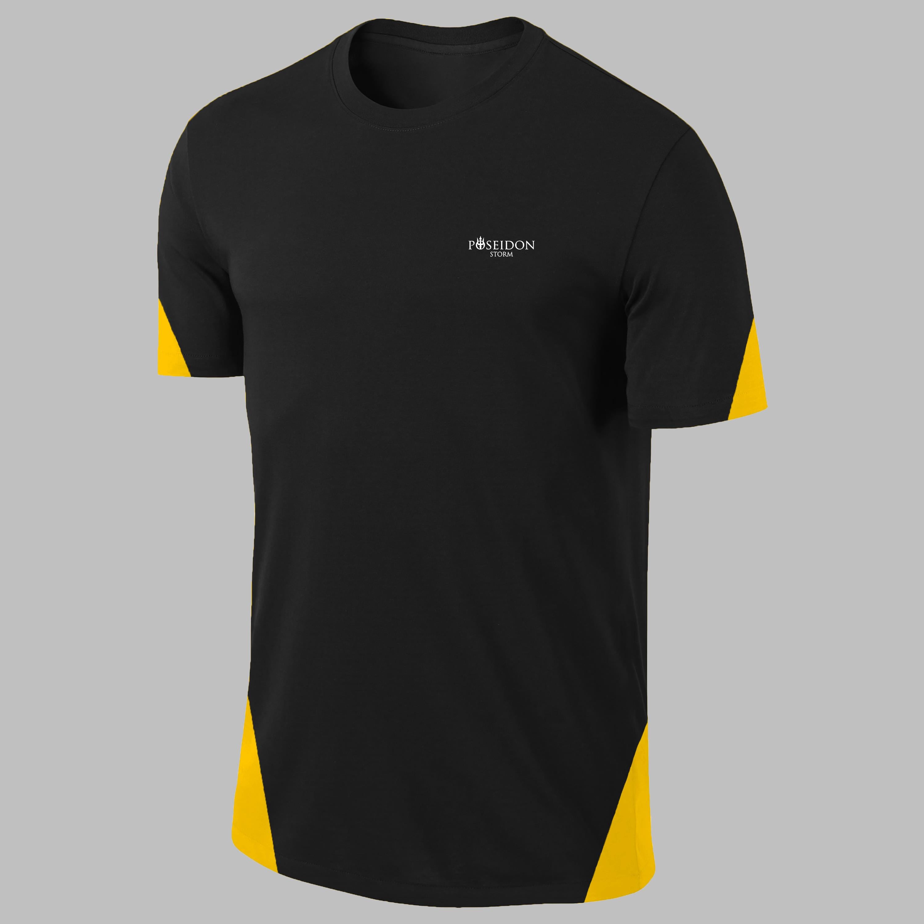 Erkek Siyah Dri-Fit Kumaş Yürüyüş için Konforlu Sıfır Yaka Tshirt S-3XL