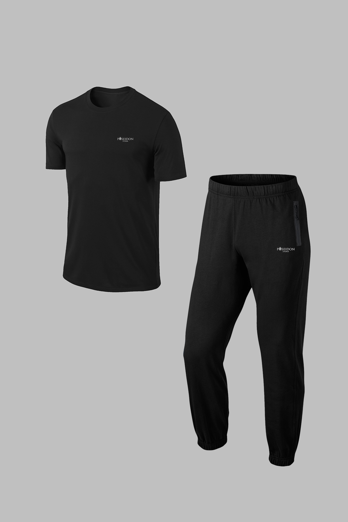 Erkek Siyah Özel Supra Penye Kumaş Fermuarlı Kapüşonlu  Koşu için Eşofman Takımı S-3XL