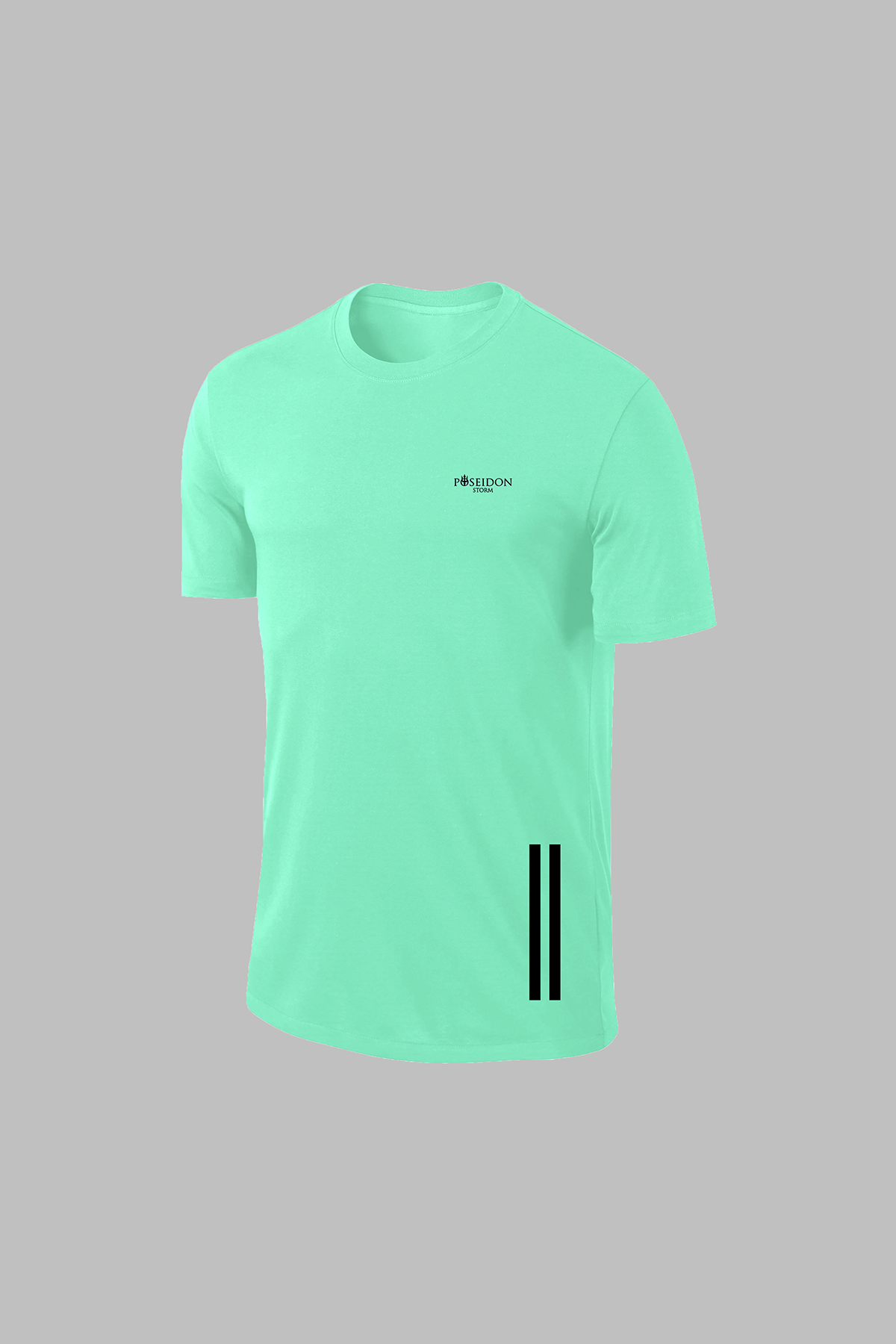 Erkek Su Yeşili Dri-Fit Kumaş Antrenman ve Koşu için Konforlu  Düz Tişört S-3XL