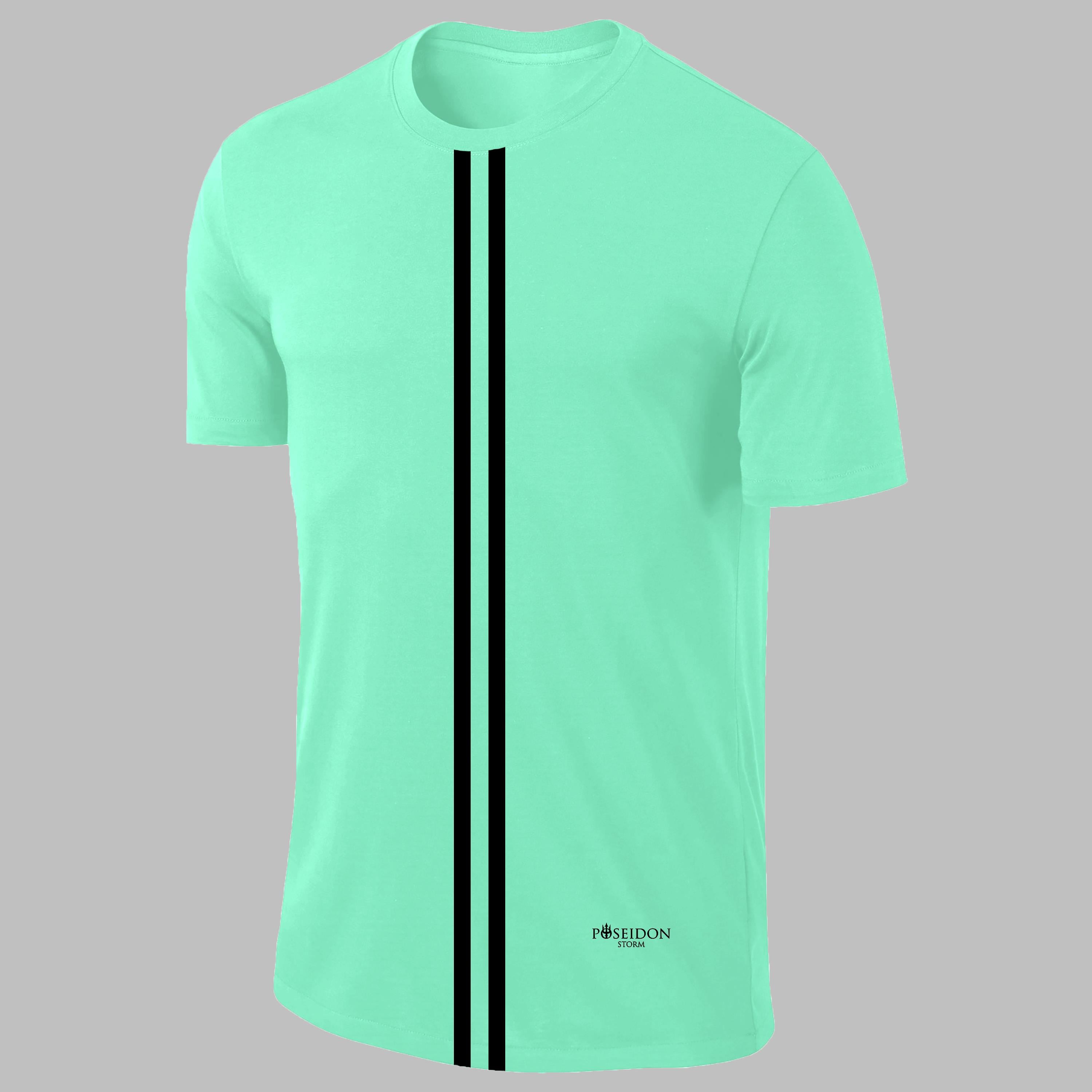 Erkek Su Yeşili Dri-Fit Kumaş  Baskısız Bisiklet Yaka Sporcu T-shirt  S-3XL 