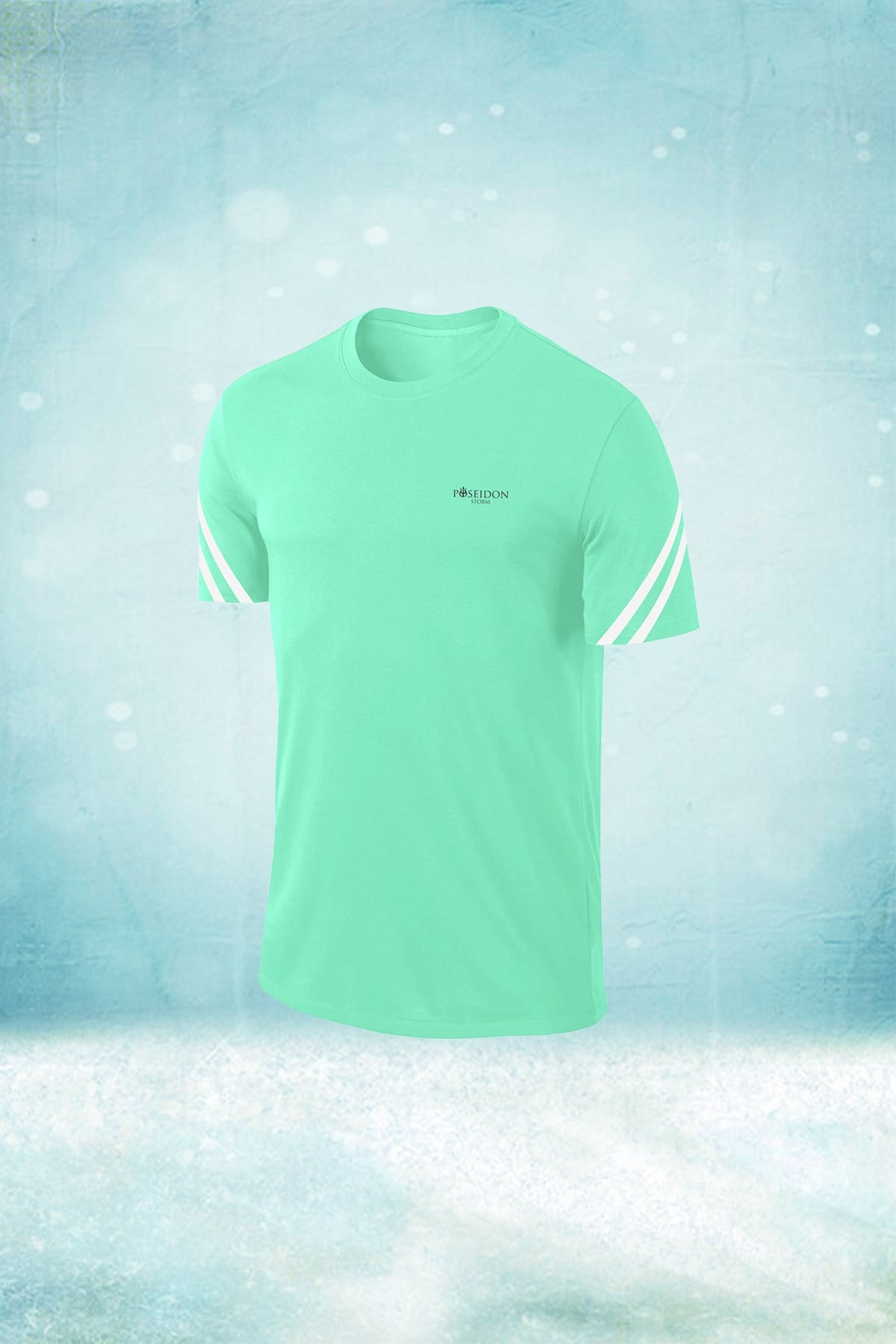 Erkek Su Yeşili  Dri-Fit Kumaş  Bisiklet Yaka Sporcu Günlük T-shirt  S-3XL
