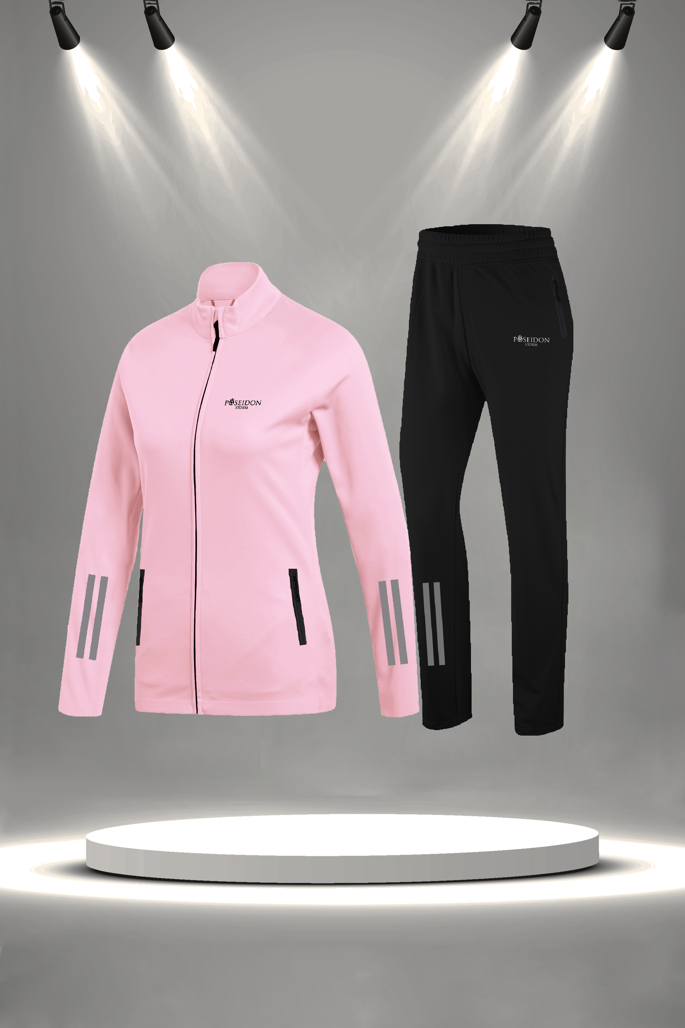 Kadın Fuşya  Supra Penye Kumaş Her Mevsim Yürüyüş Koşu Eşofman Seti (S-3XL)